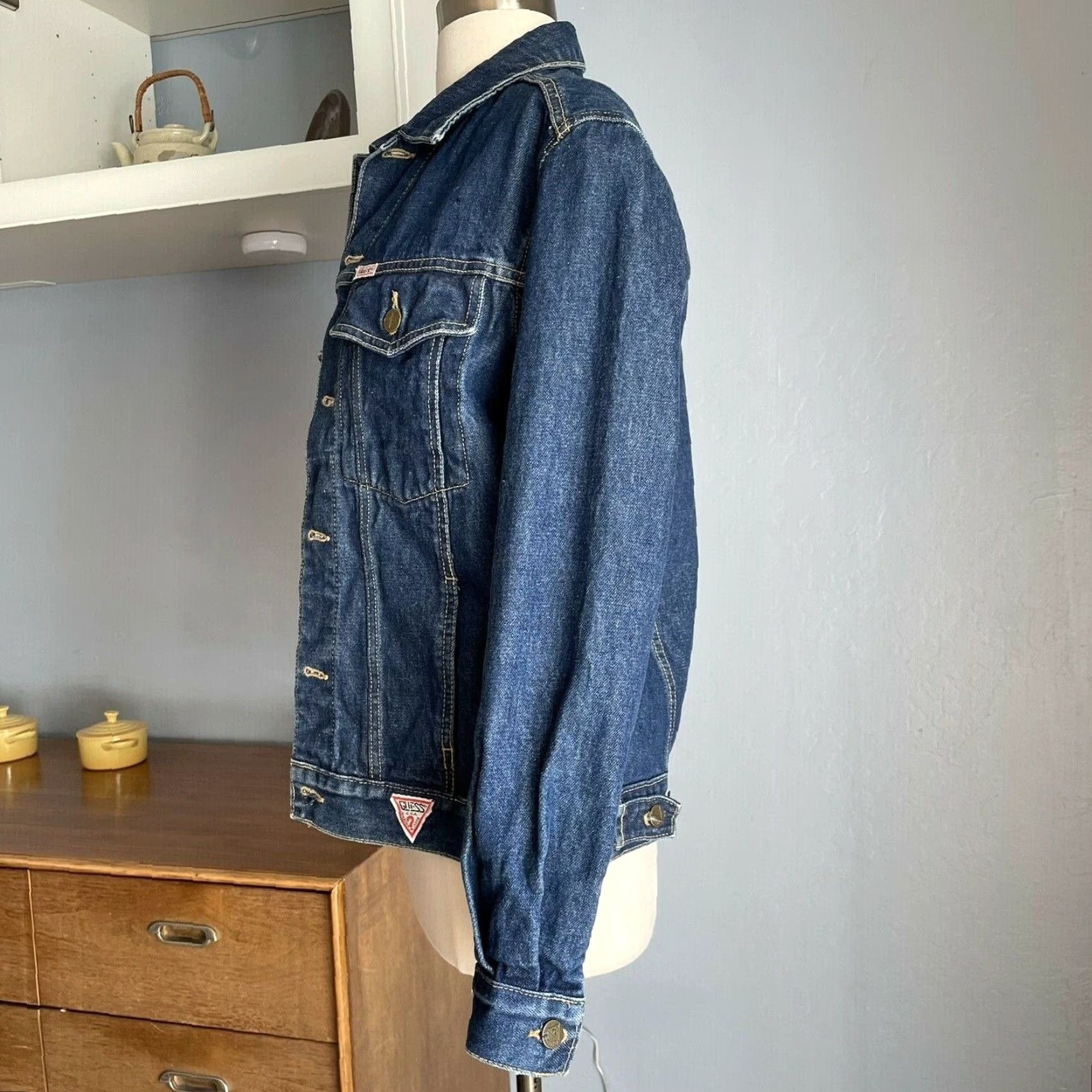 Guess VINTAGE Guess Denim Blue Jean Jacket Georges Marciano Trucker USA Women’s S Size 28" / US 6 / IT 42 - 2 Thumbnail