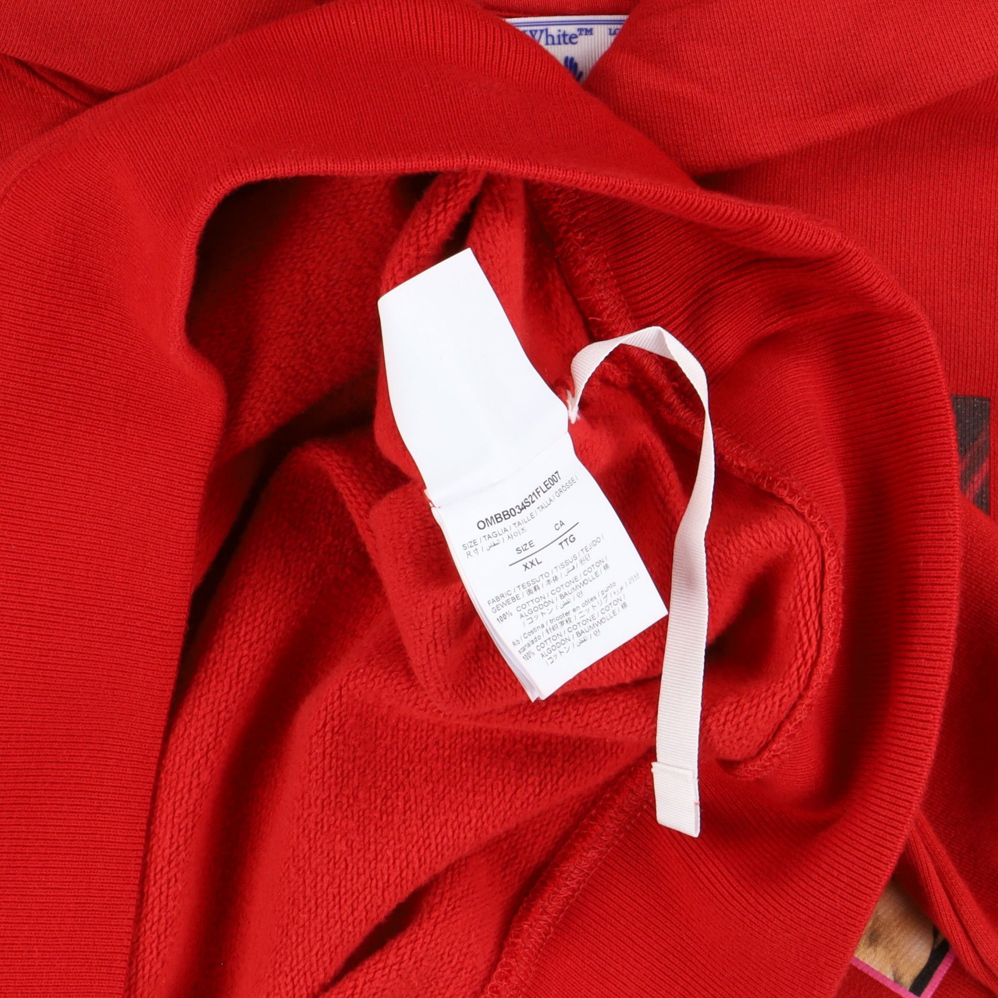 Off-White Red Sprayed Caravaggio Arrows Hoodie Size XXL / US 16-18 / IT 52-54 - 4 Thumbnail