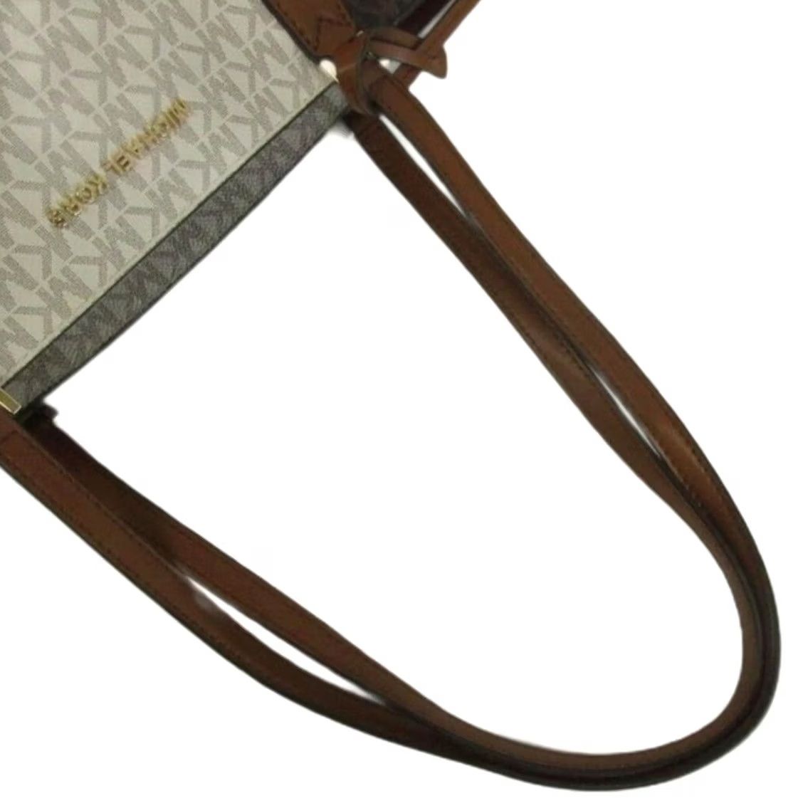 Michael Kors Michael Kors Tote Bag PVC Leather MK Signature Logo Gold Hardware Womens Size ONE SIZE - 6 Thumbnail