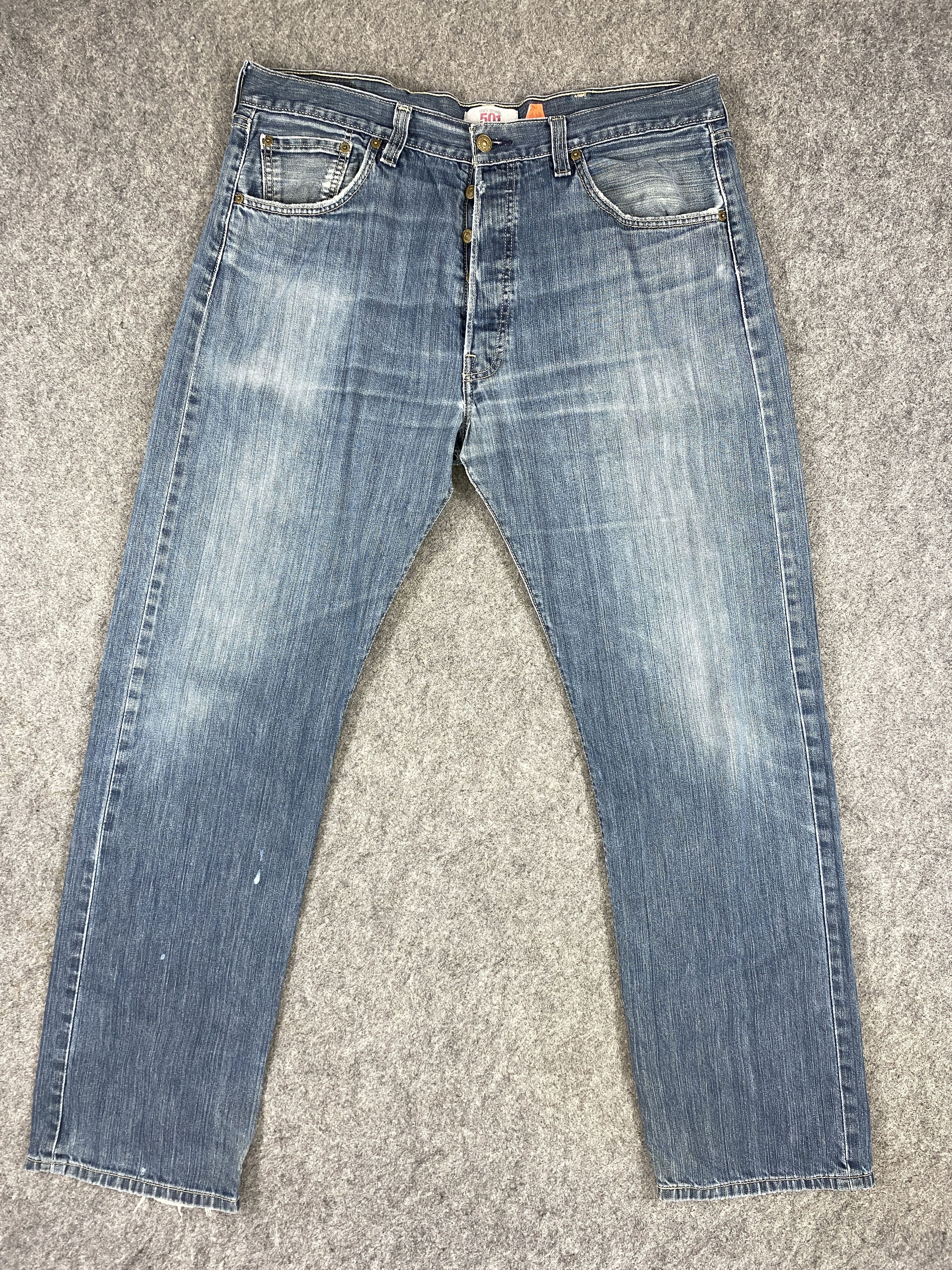 Levi's Distressed Blue Vintage Levi's 501 37x31.5 Denim -JN1628 Size US 37 - 1 Thumbnail