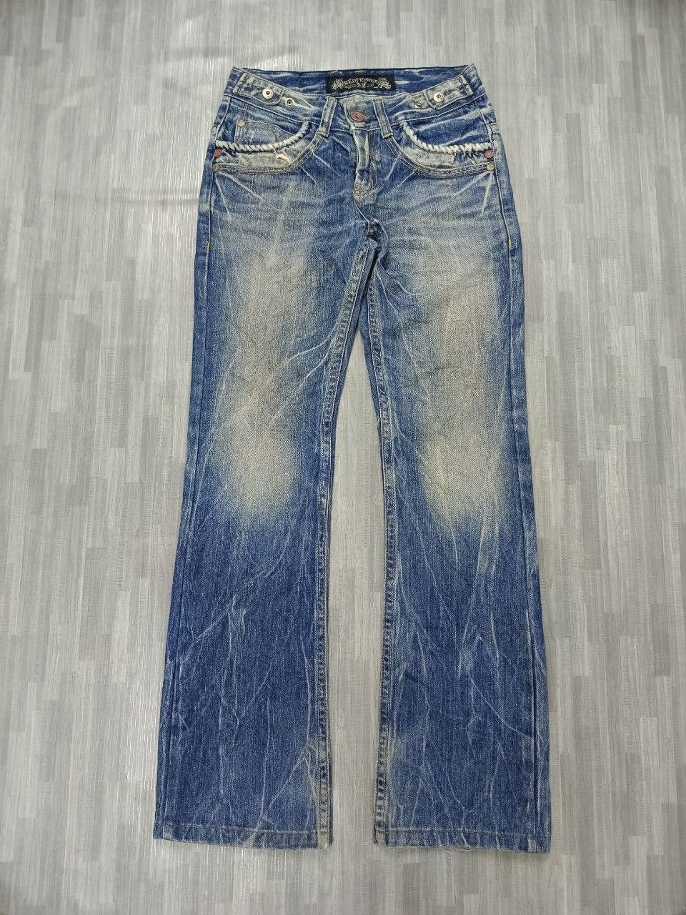 Japanese Brand FLARE SiCK RED PAPPERS DENIM PANTS Size US 27 - 2 Thumbnail