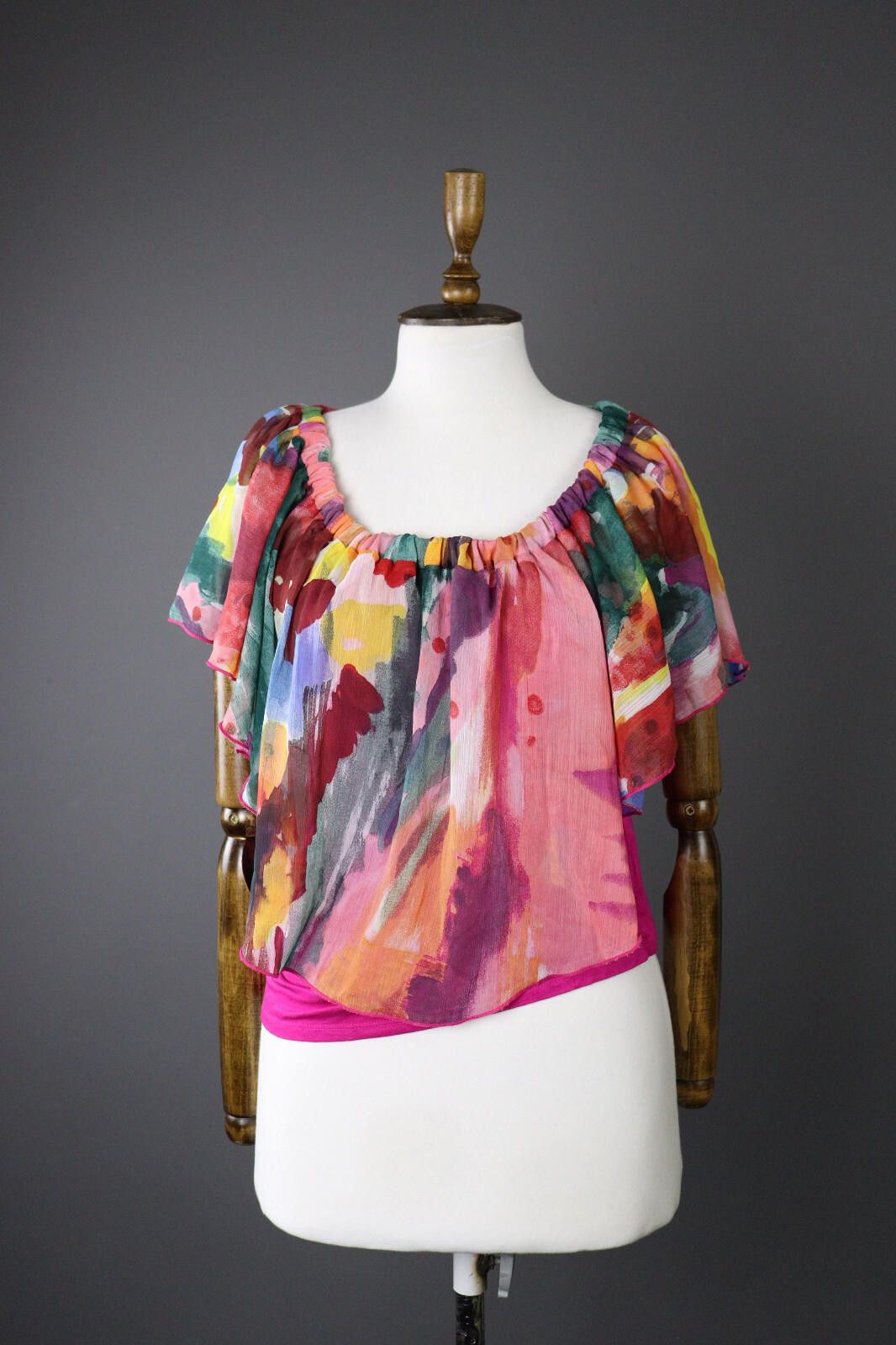 Desigual Ladies Desigual Colorful Abstract Top Blouse Shirt Size S Size S / US 4 / IT 40 - 2 Thumbnail