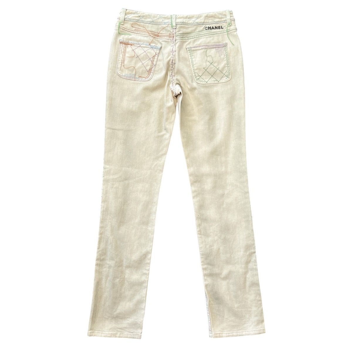 Chanel CHANEL Vintage Stitch Detail Straight Denim Pants Size US 40 / EU 56 - 9 Thumbnail