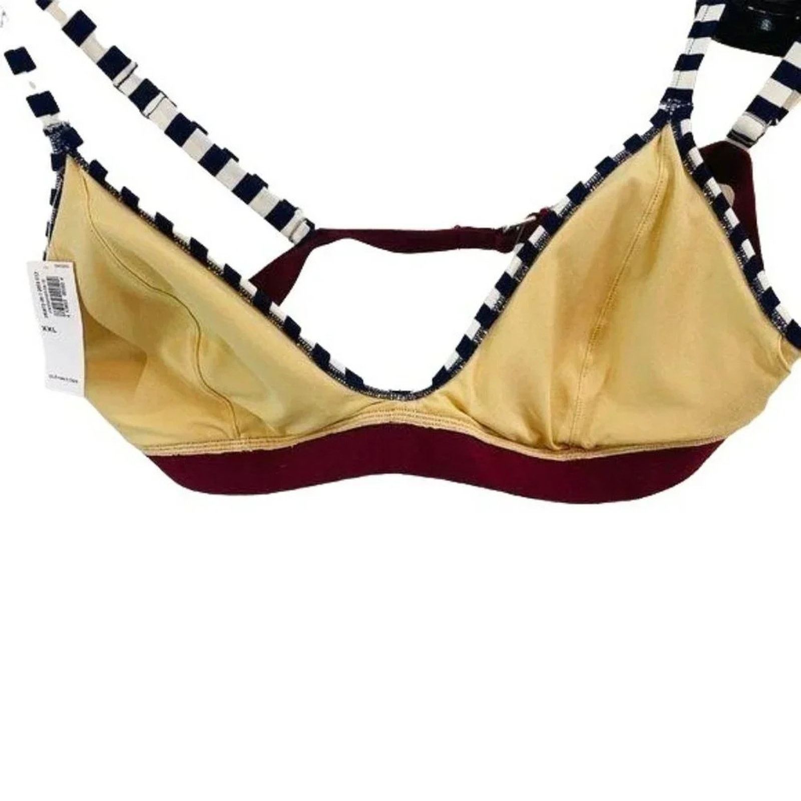 Old Navy Old Navy Bralette Swim Bikini Navy Burgundy Stripe XXL Size ONE SIZE - 6 Thumbnail