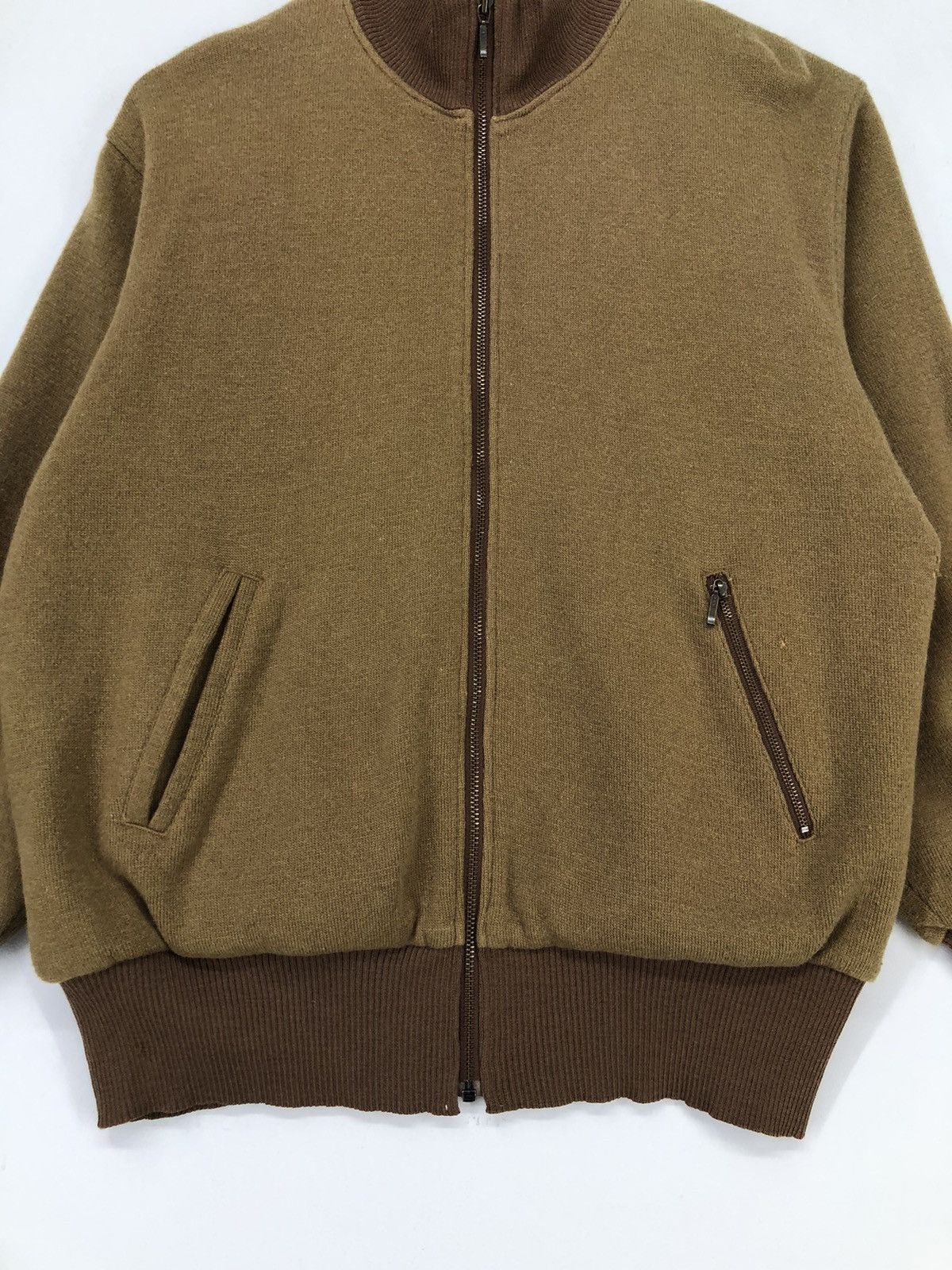 Trussardi Vintage Trussardi Sport Golf Distressed Wool Bomber Jacket Size US M / EU 48-50 / 2 - 9 Thumbnail
