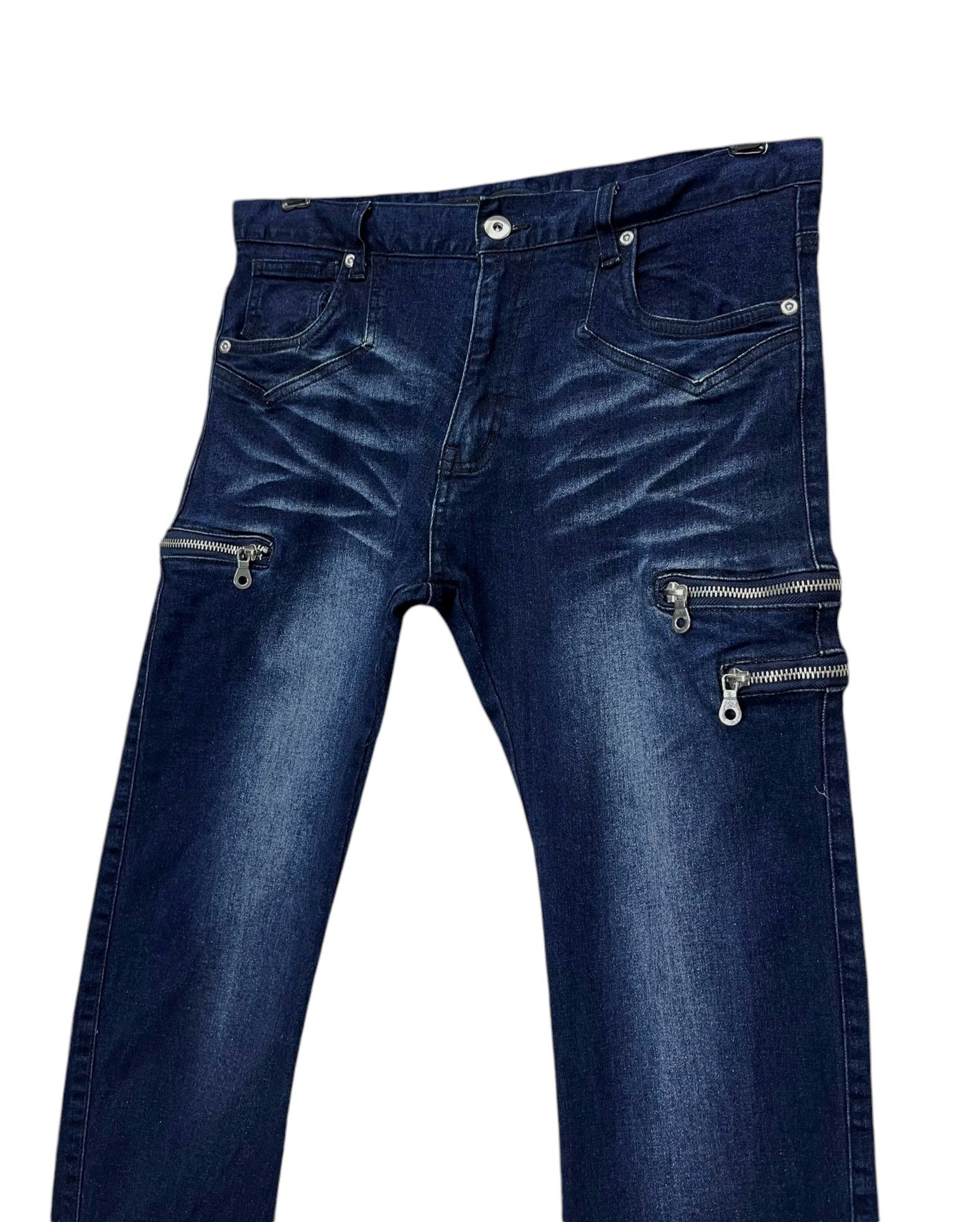 Fashion Victim 🔥BIKE*STAR Grunge Punk Multizipper Stretch Skinny FLARE Size US 30 / EU 46 - 5 Thumbnail