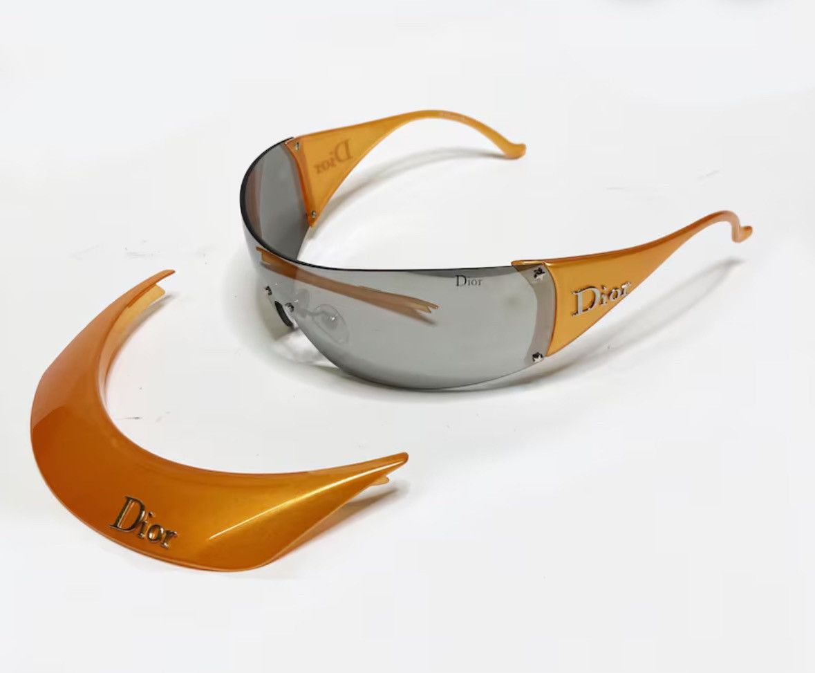 image of 90's Christian Dior Sunglasses Golf 4 Ski Mask Bike Vintage in Orange, Women's
