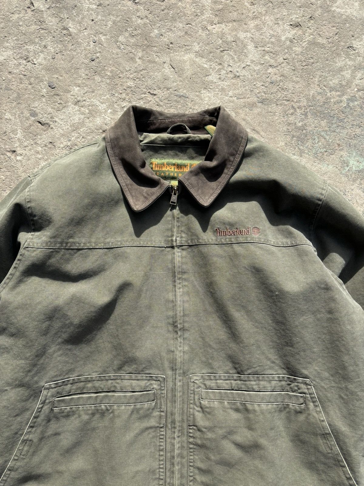 Timberland × Vintage Vintage Timberland 90s Duck Work Khaki Jacket Size US XL / EU 56 / 4 - 2 Thumbnail