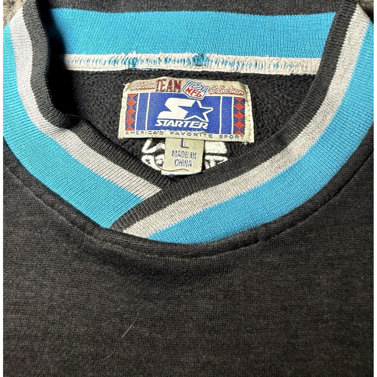 Starter VINTAGE Starter Carolina Panthers Sweatshirt Large 90s Gray NFL Pullover Unisex Adults L Crew Neck Long Sleeve Logo Size US L / EU 52-54 / 3 - 3 Thumbnail