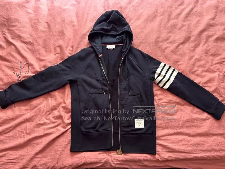 Thom Browne Thom Browne Four Stripe Zip Hoodie Size US XL / EU 56 / 4 - 1 Thumbnail