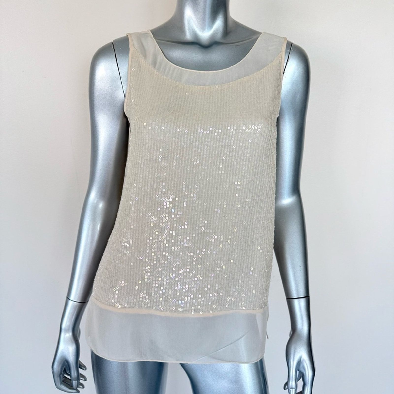 French Connection French Connection women beige top with sequins size 4 US Size S / US 4 / IT 40 - 2 Thumbnail