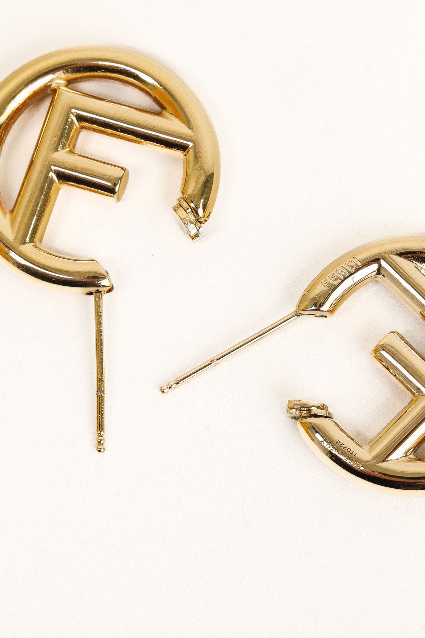 Fendi Fendi F is Fendi Gold-Tone Hoop Earrings Size ONE SIZE - 3 Thumbnail