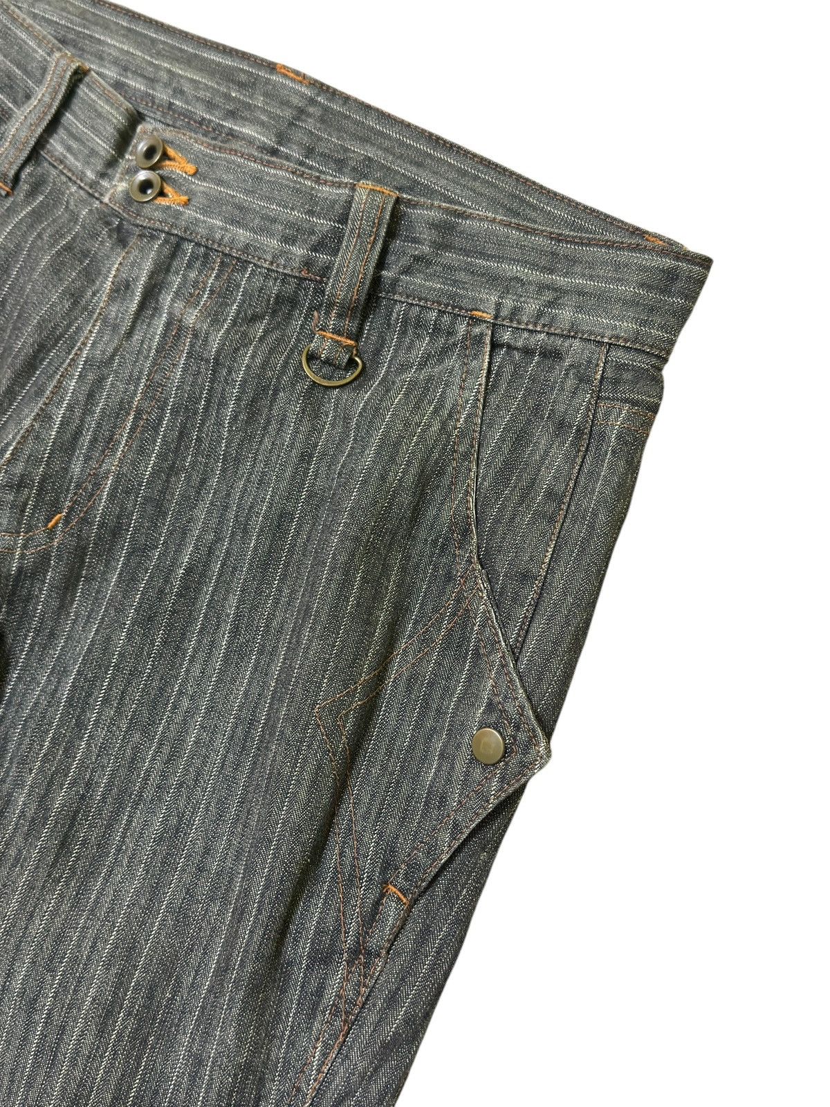 Hysteric Glamour × Nicole Club × Seditionaries Flared NICOLE CLUB Striped Leg Snap Button Pant Size US 30 / EU 46 - 9 Thumbnail