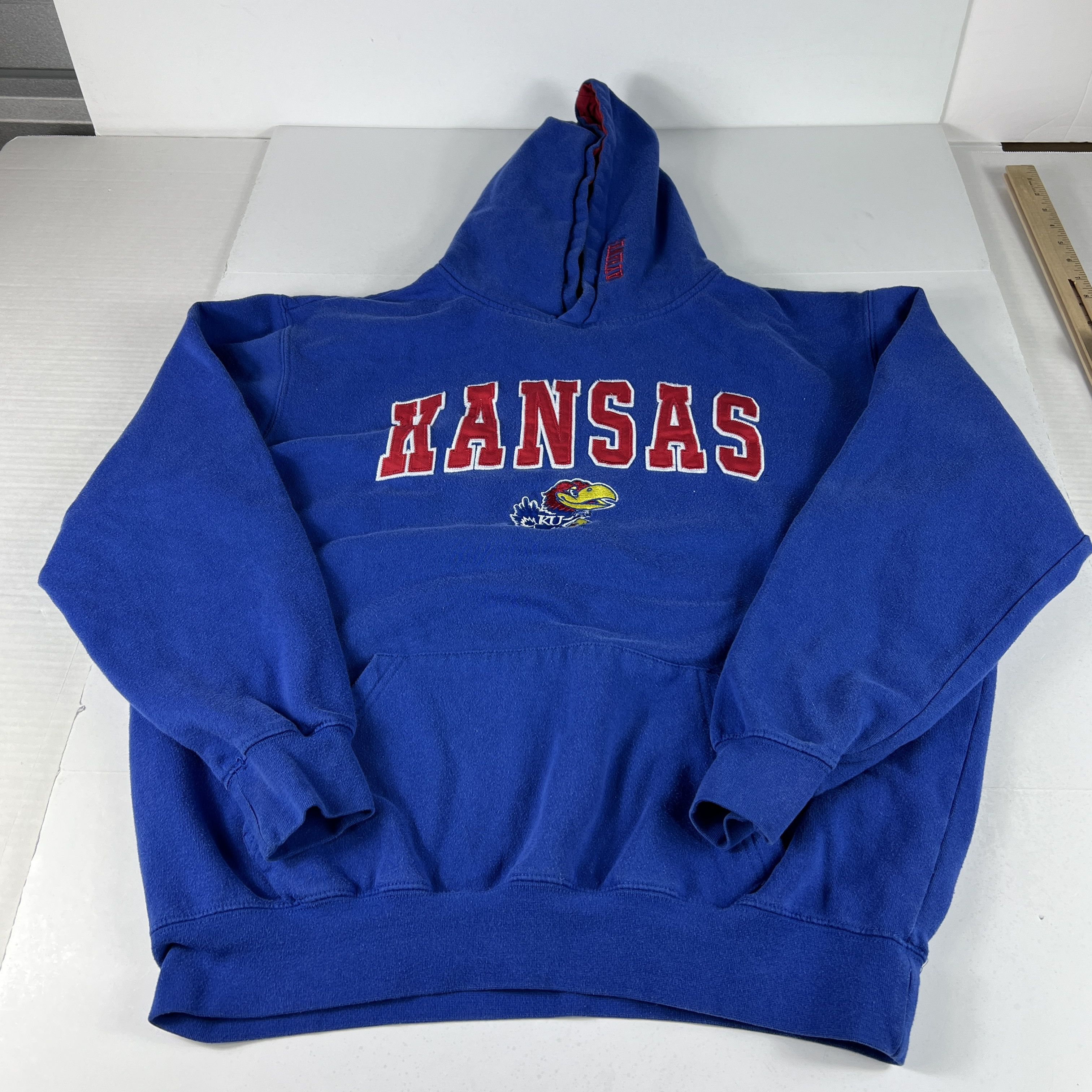 NCAA Stadium Kansas Jayhawk Sweatshirt Faded Embroidered Hoodie Size US M / EU 48-50 / 2 - 1 Thumbnail