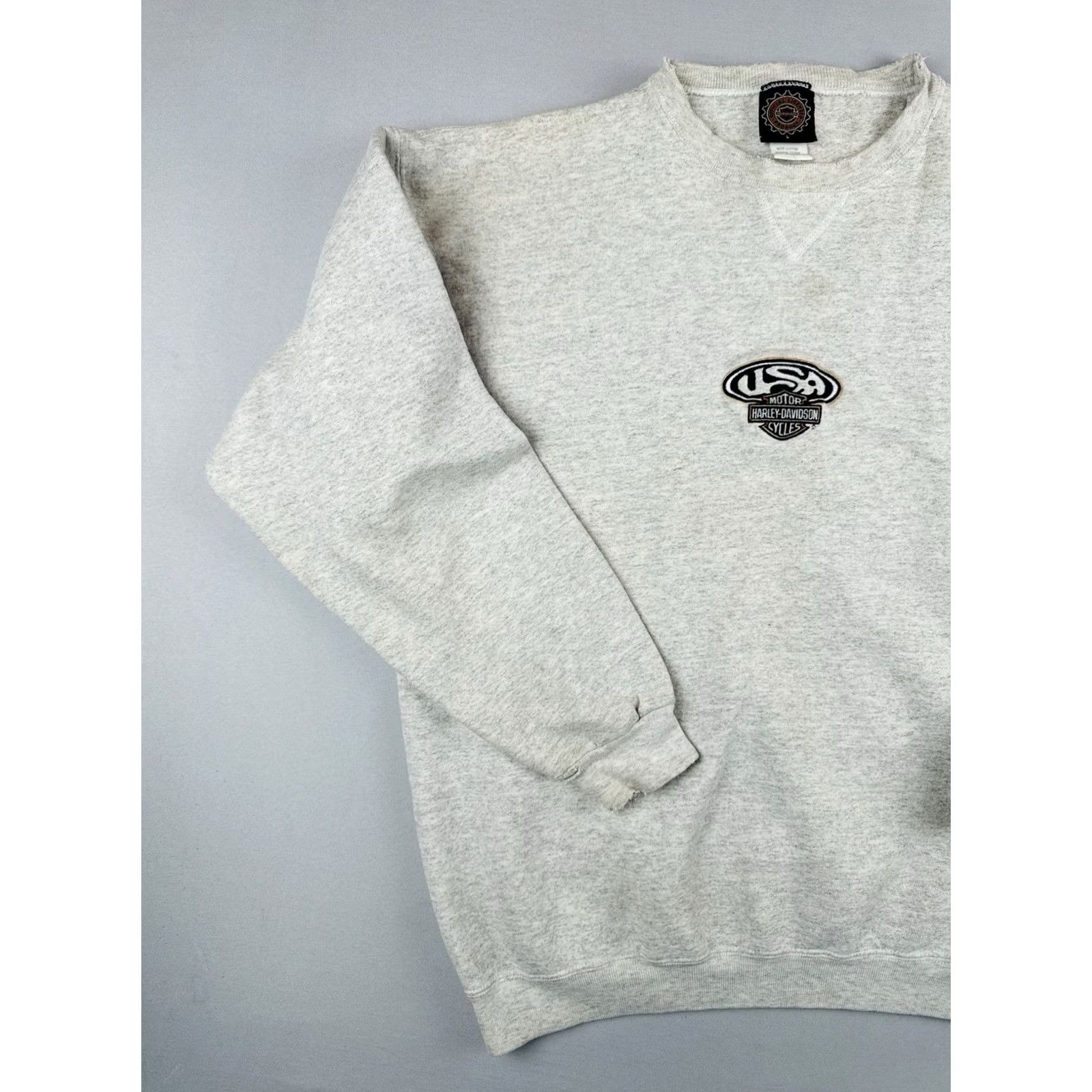 Harley Davidson VINTAGE Harley-Davidson Sweatshirt Embroidered Logo Biker USA Made Size L Gray Mens 90s Pullover Crew Neck Long Sleeve Shirt Size US L / EU 52-54 / 3 - 4 Thumbnail