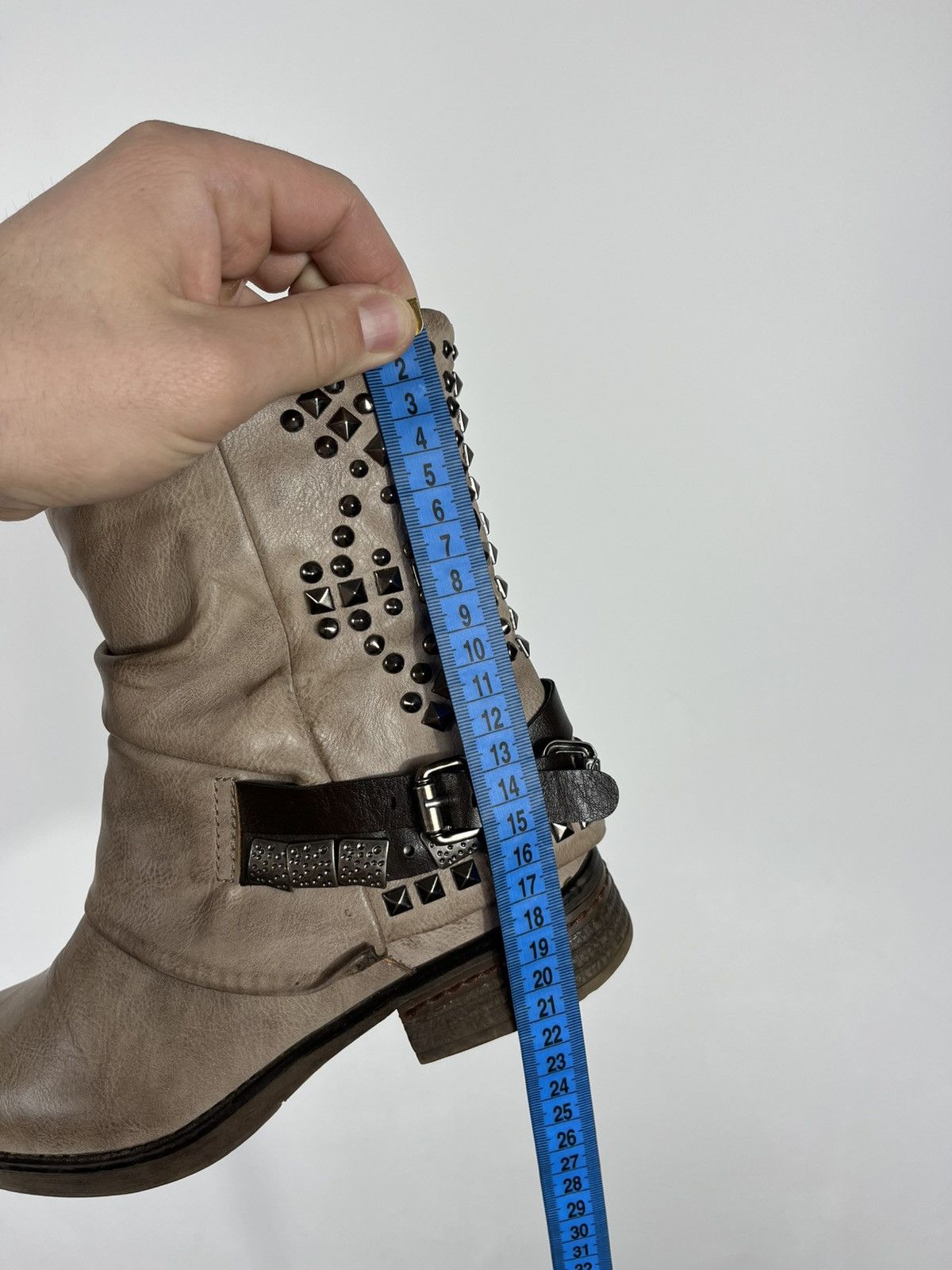 Other Avant Garde Studded Faux Leather Biker Boots EU 36 Slouchy Size US 5 / IT 35 - 14 Thumbnail