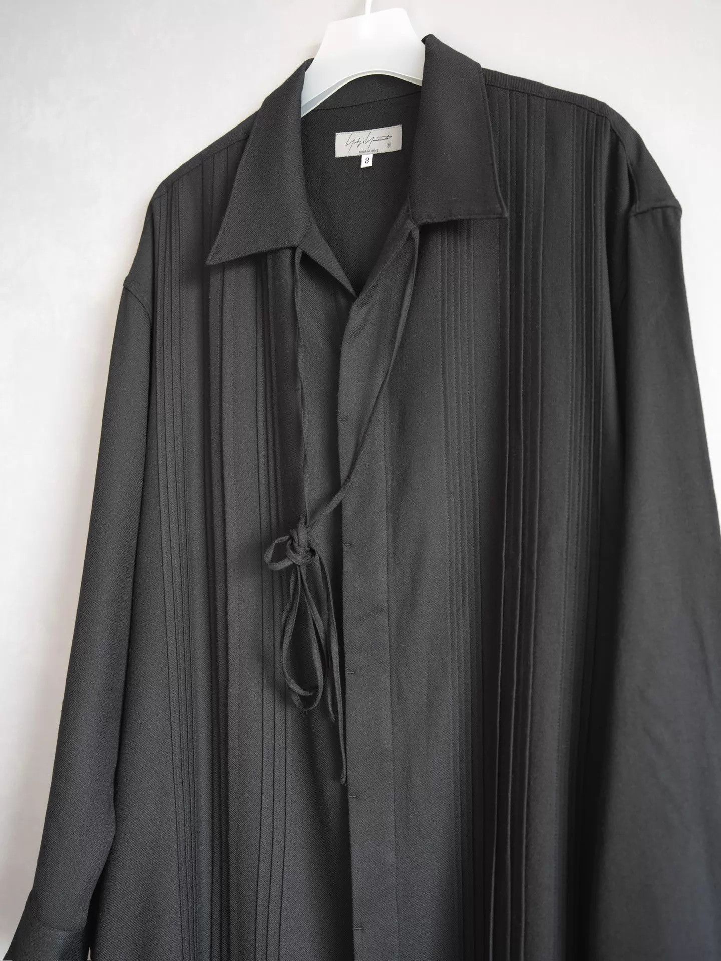Yohji Yamamoto Yohji Yamamoto 22AW Pleated Knot Wool Long Shirt 3 Size US L / EU 52-54 / 3 - 3 Thumbnail