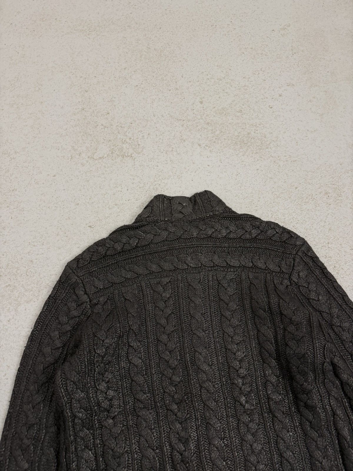 John Varvatos John Varvatos Fall 2015 Runway Foil Cable Knit Zip Sweater Size US L / EU 52-54 / 3 - 16 Thumbnail