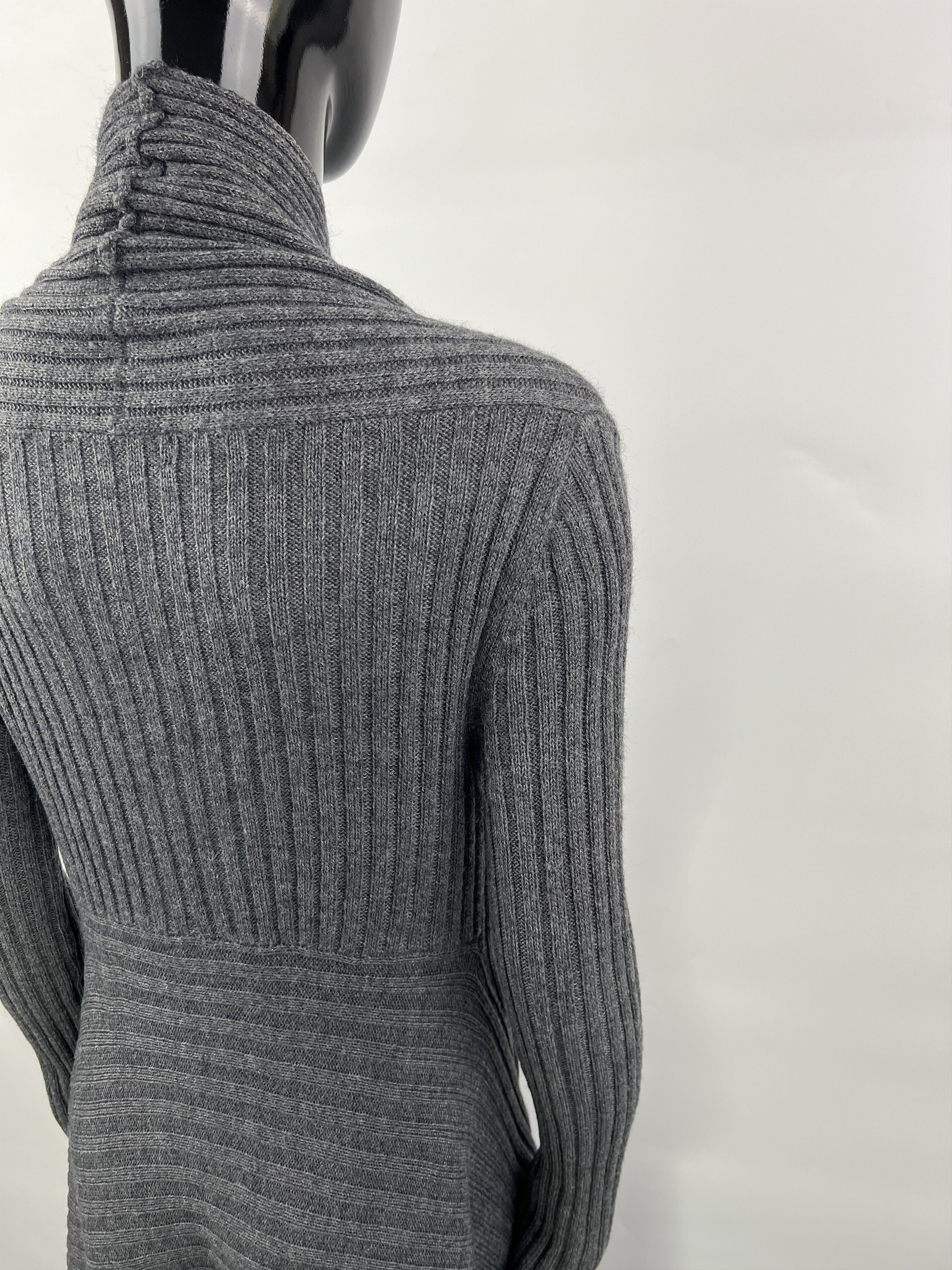Zadig & Voltaire Zadig Voltaire Alpaca Wool Asymmetrical Ribbed Open Cardigan Size ONE SIZE - 8 Thumbnail