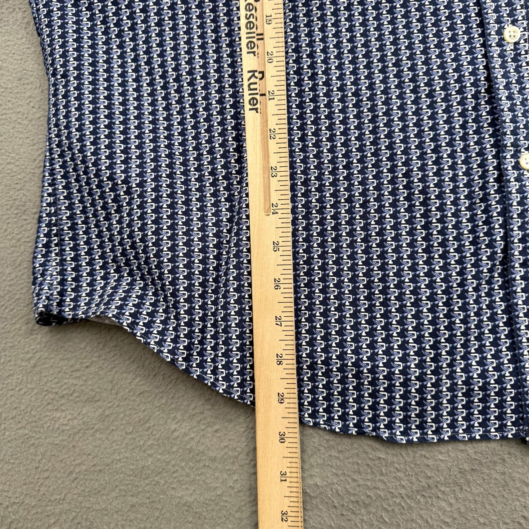 Ralph Lauren Ralph Lauren Shirt Mens 2XL Blue White Classic Fit Short Sleeve Cotton Patterned Geometric Button-Down Shirt Size US XXL / EU 58 / 5 - 5 Thumbnail