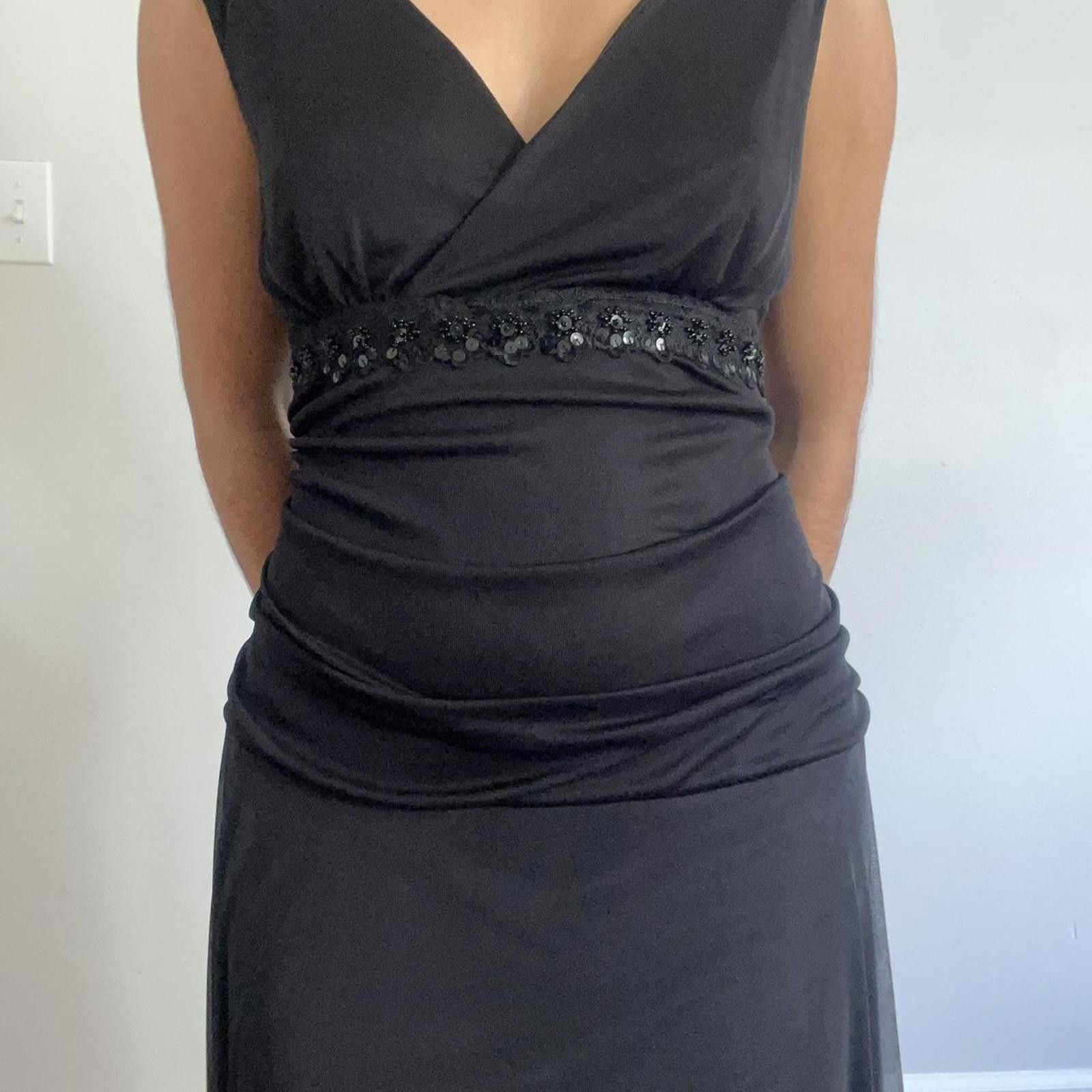 Other Black midi dress with beaded waist detail #gothic #grunge Size L / US 10 / IT 46 - 3 Thumbnail