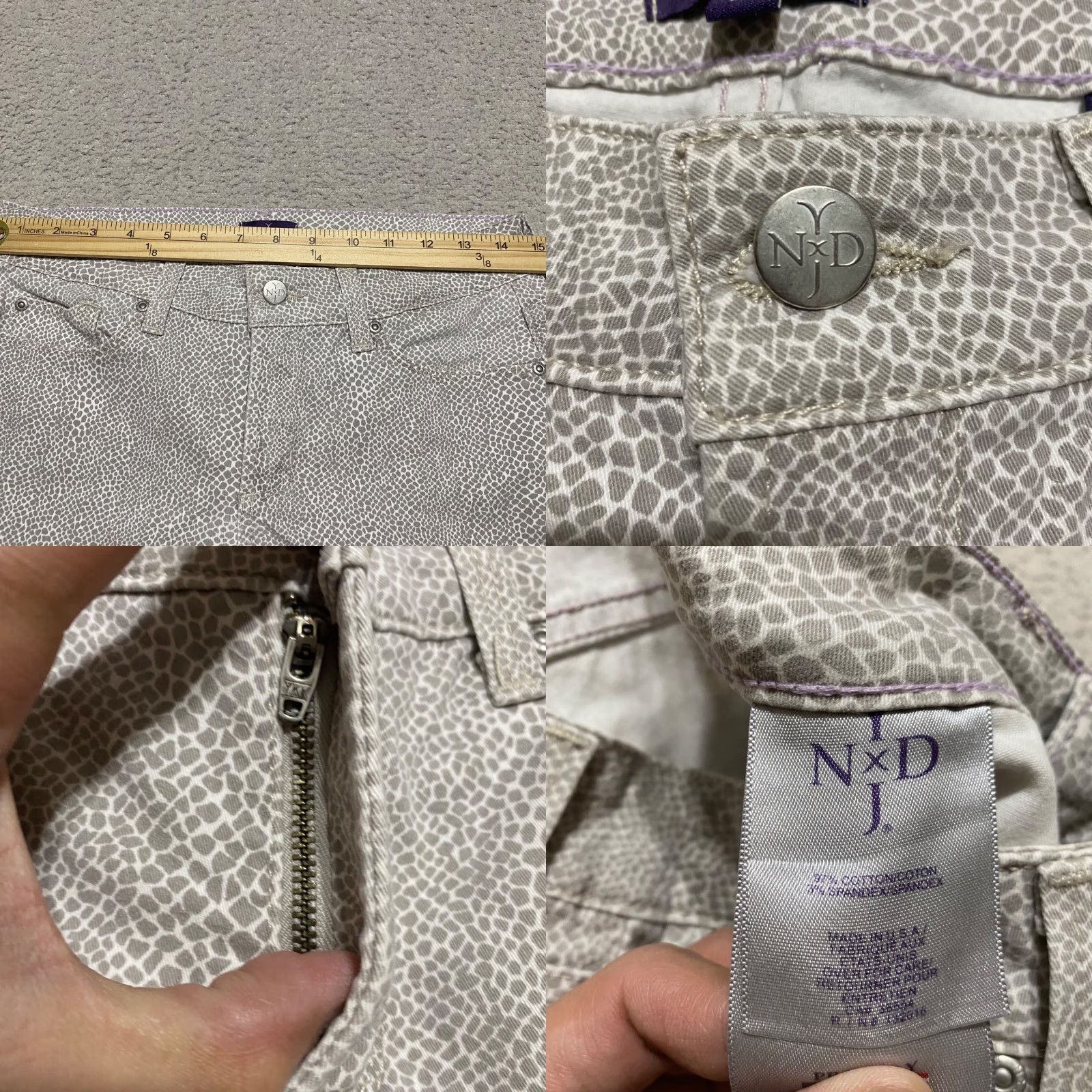 NYDJ NYDJ Jeans Womens 2P Gray Denim Animal Print Ankle Petites Mid Rise Size 26" / US 2 / IT 38 - 8 Thumbnail