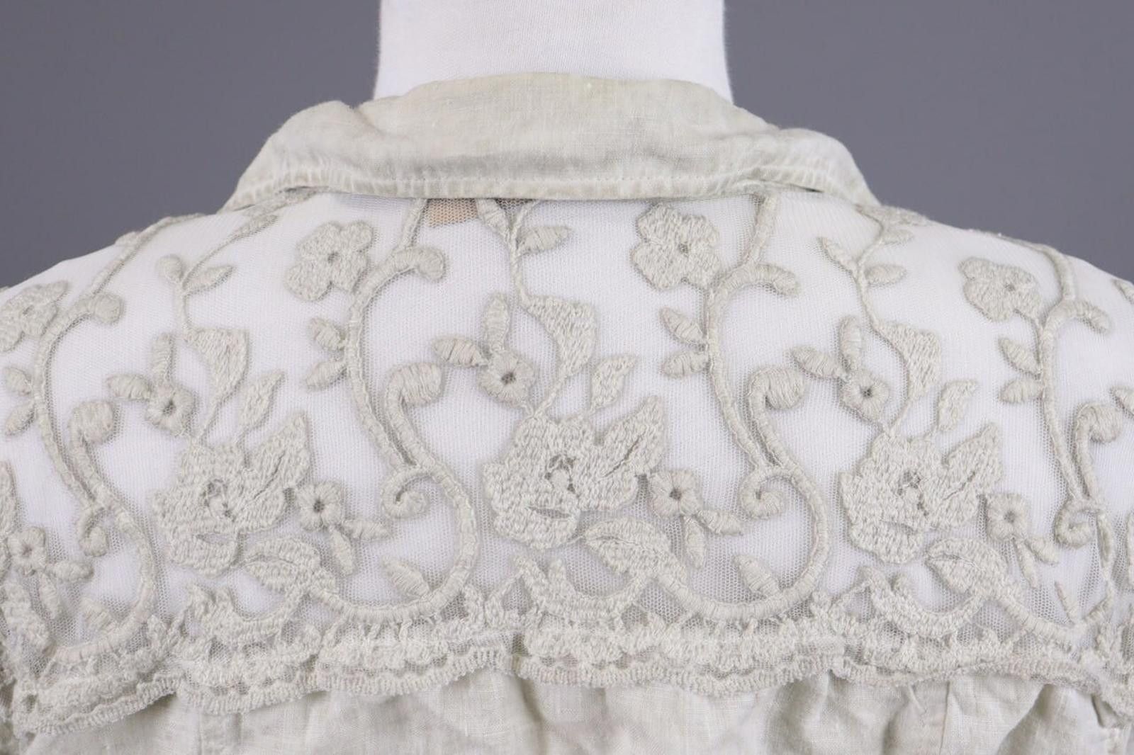 Designer Bottega Beige Mesh Floral Shirt Blouse Tunic Size M Size M / US 6-8 / IT 42-44 - 12 Thumbnail