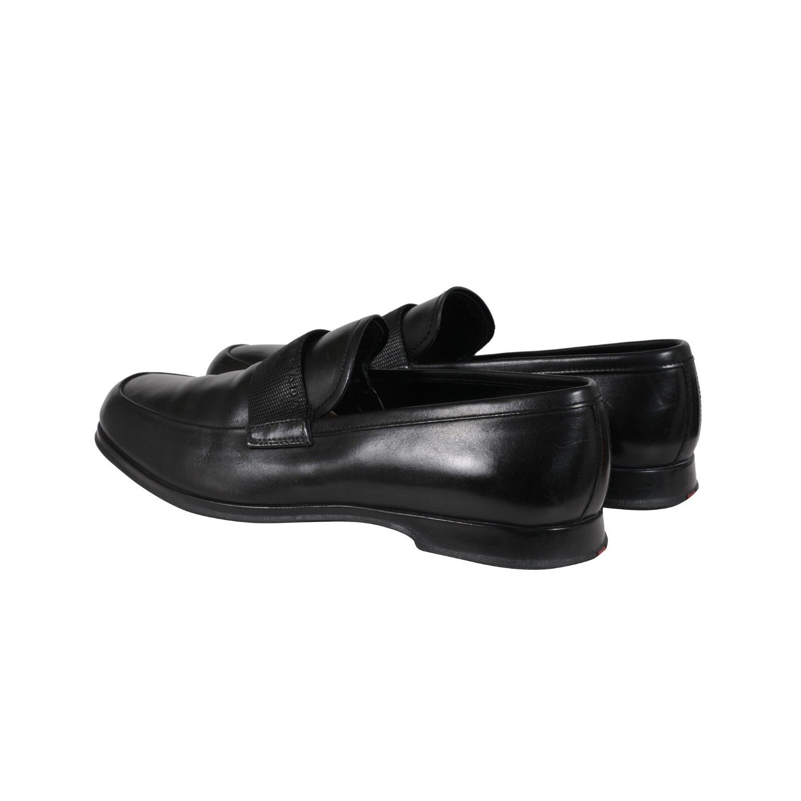 Prada Loafers Black Leather Sport Rubber Sole - 02254 Size US 8.5 / EU 41-42 - 5 Thumbnail