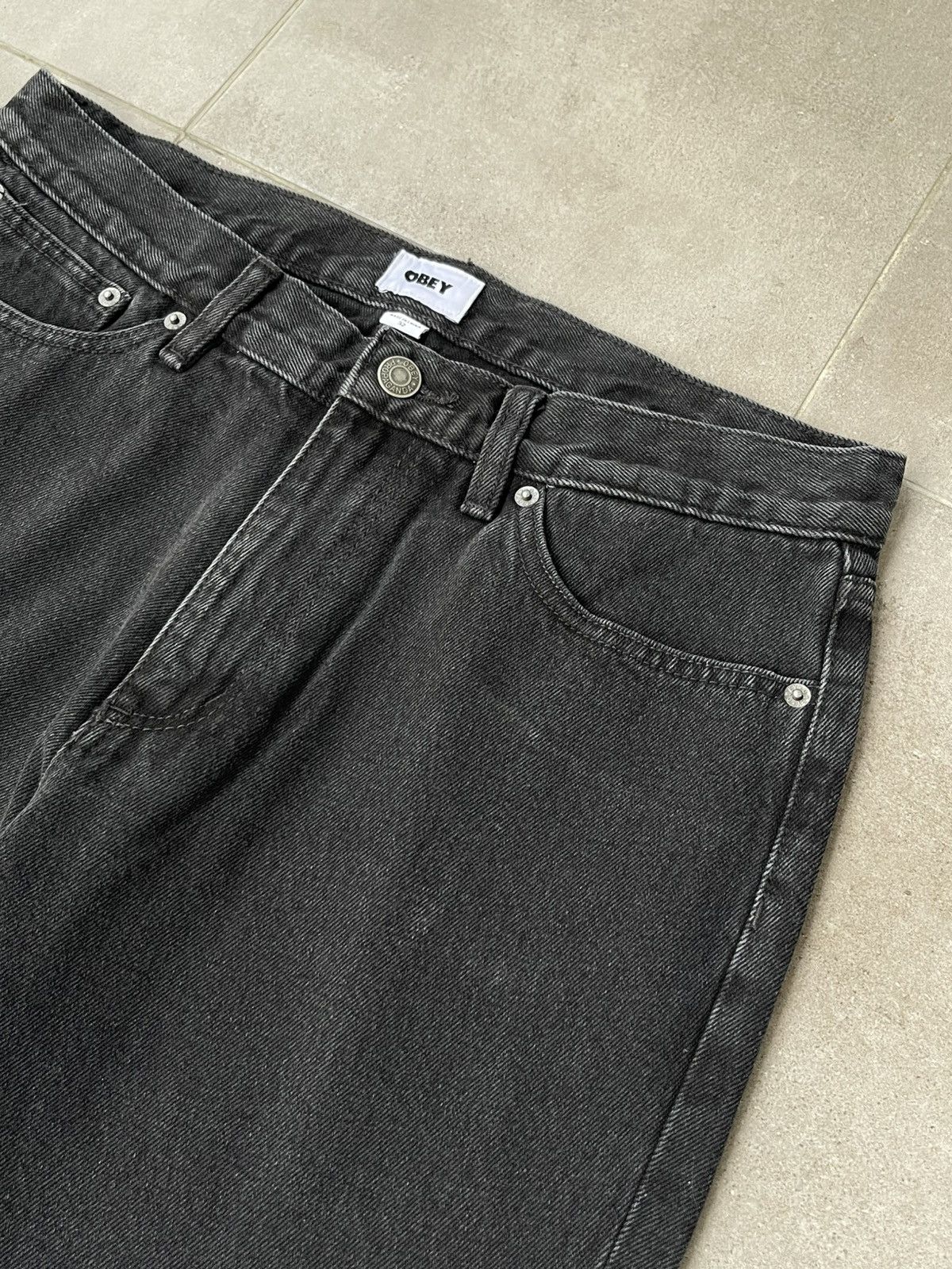 Acne Studios !DS! SS23 Obey Black Washed Loose Leg Denim Work Pants Size US 32 / EU 48 - 8 Thumbnail