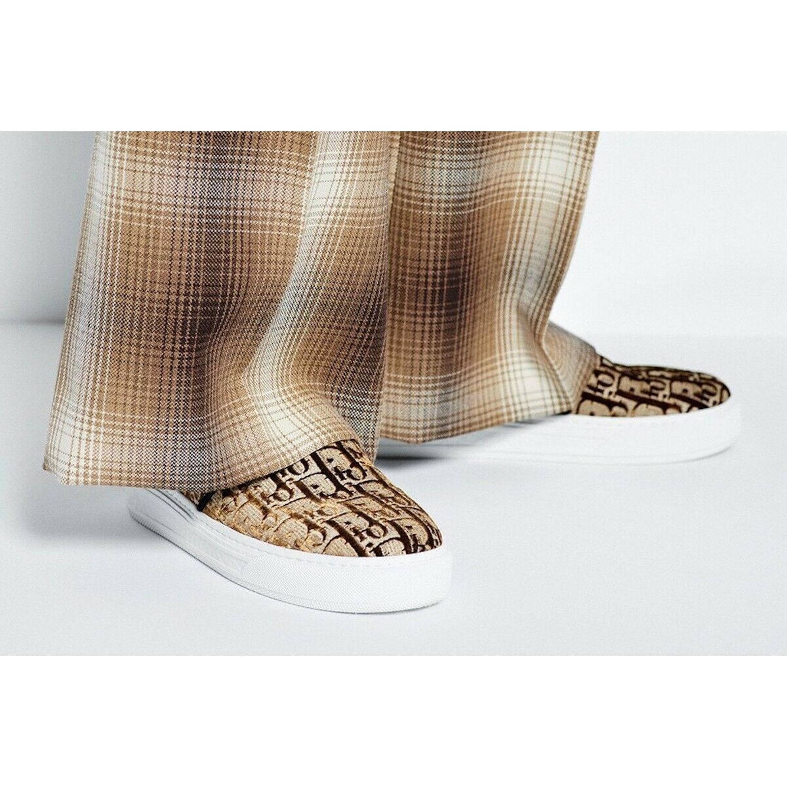 Dior Solar Oblique Logo White Flat Skate Slip On Low Sneaker 36 Size US 6 / IT 36 - 5 Thumbnail