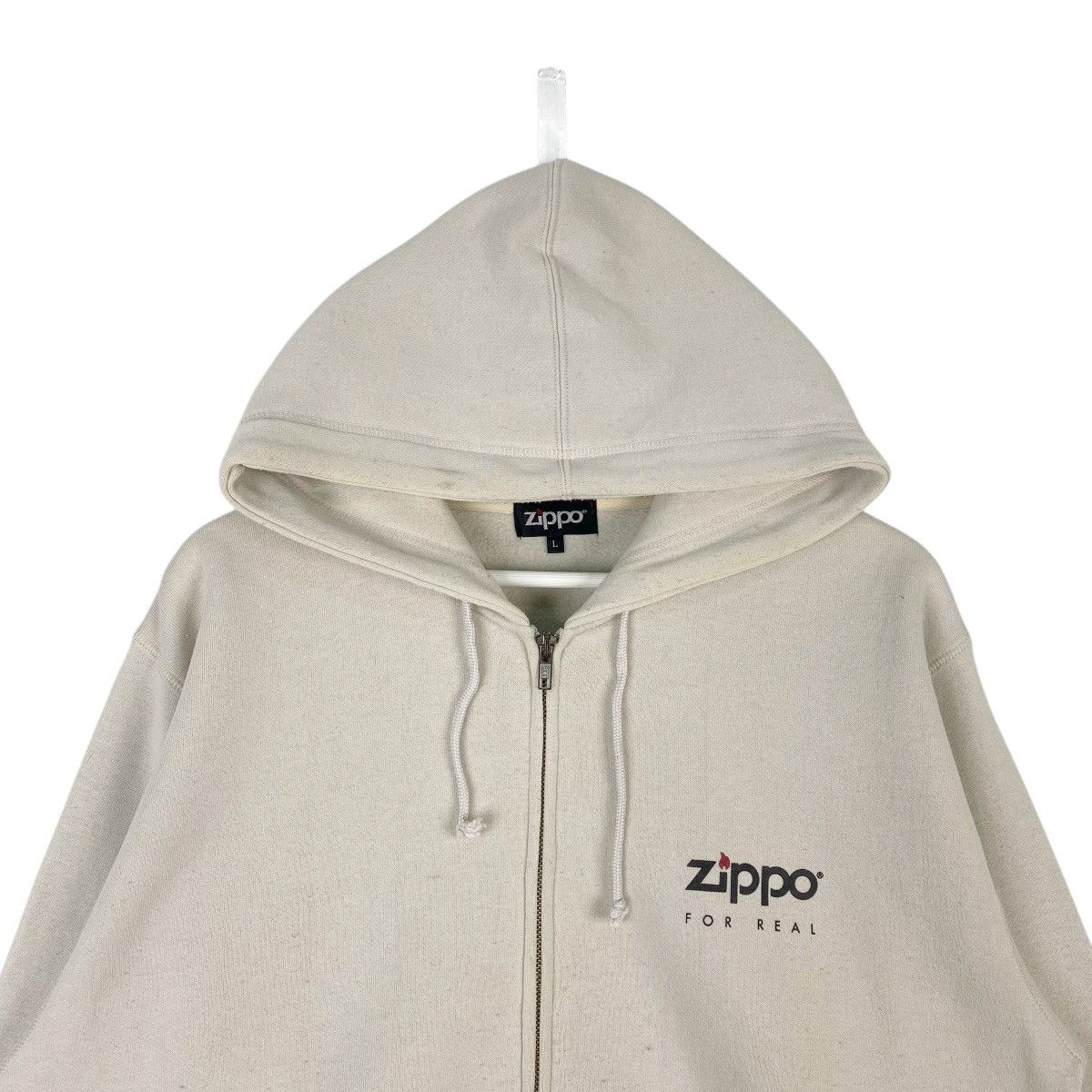 Vintage Vintage Zippo Hoodie Full Zip Sweater White Pullover Size L Size US L / EU 52-54 / 3 - 4 Thumbnail