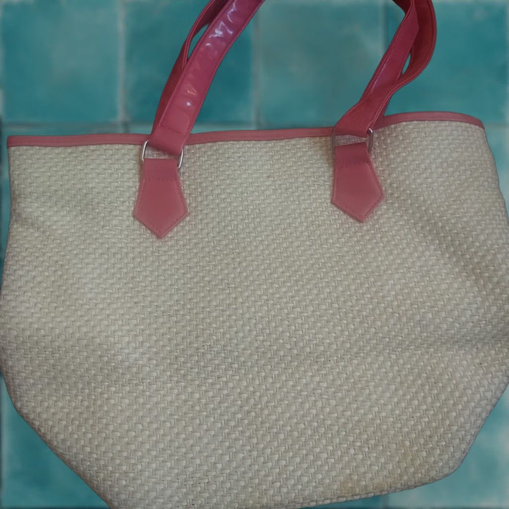 Nordstrom NORDSTROM Leather Trim Pink Shoulder Bag Small 11" 14" Women Vintage? No (adjust) Size ONE SIZE - 1 Thumbnail