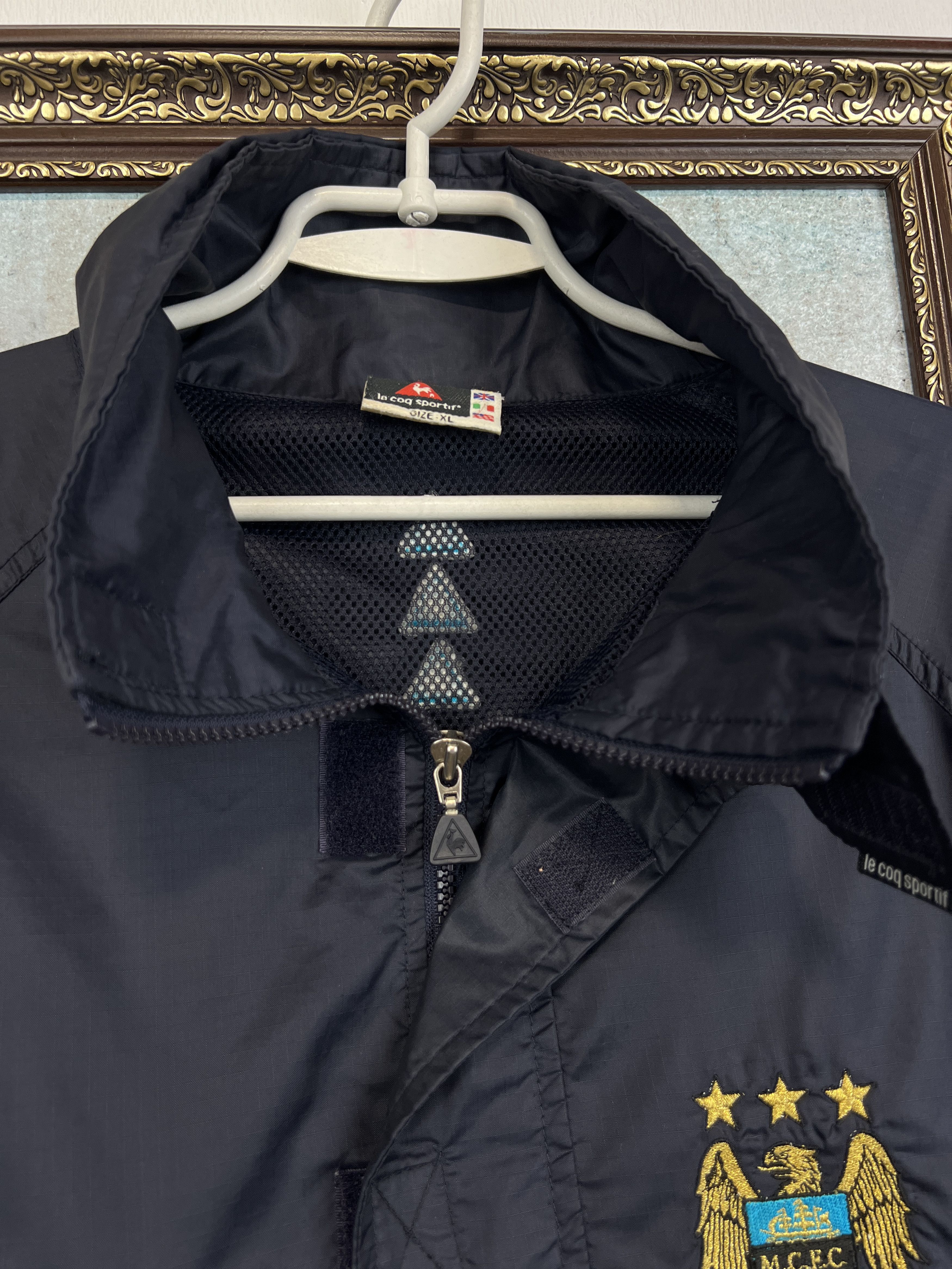 Le Coq Sportif Vintage Manchester City Rain Football Jacket Windbreaker Size US XL / EU 56 / 4 - 5 Thumbnail