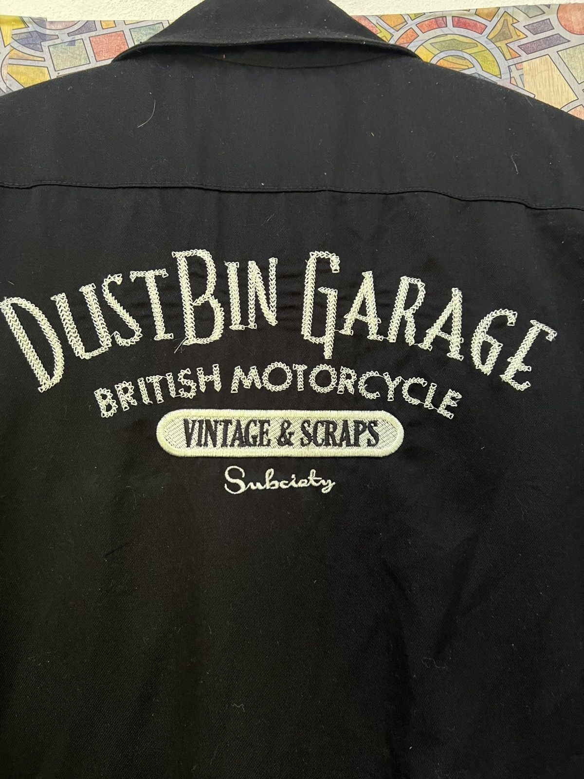 Japanese Brand Subciety Dustbin Garage EmbroideredBritishMotorcycleWorkwear Size US 42 / EU 58 - 8 Thumbnail