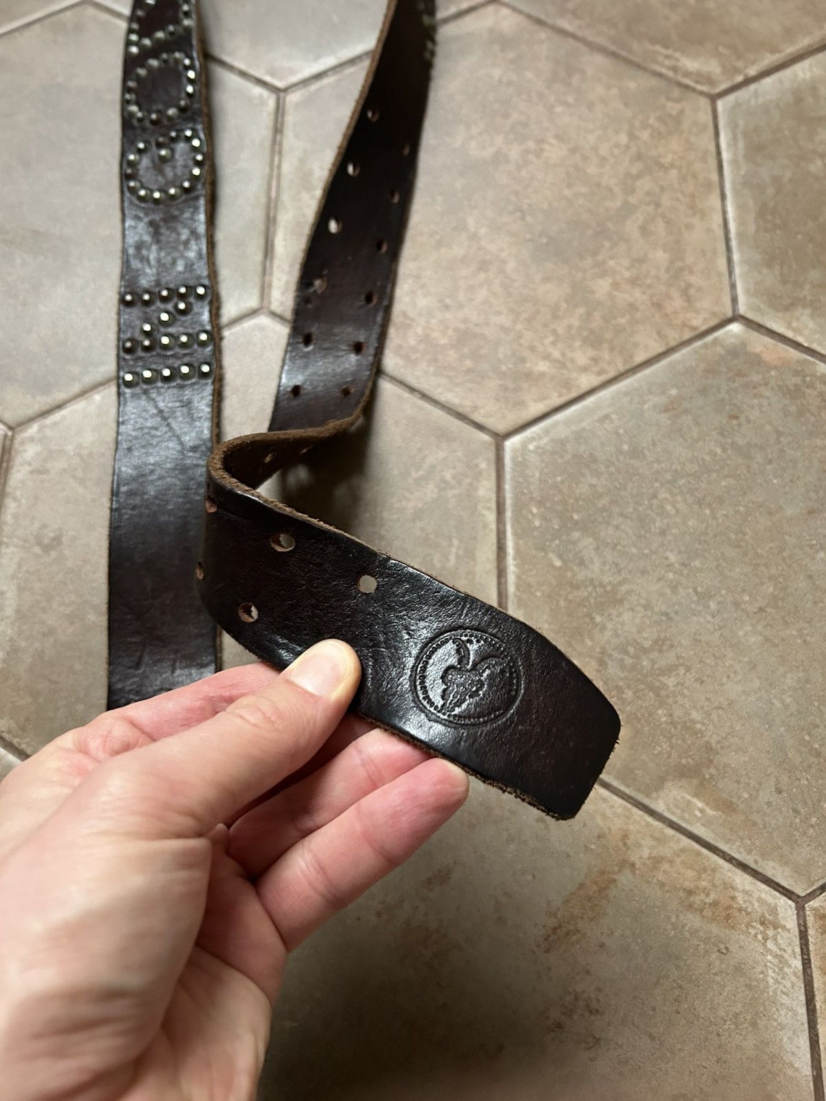 Allsaints Allsaints Leather Belt Brown Big Logo jesus rocks Size ONE SIZE - 2 Thumbnail