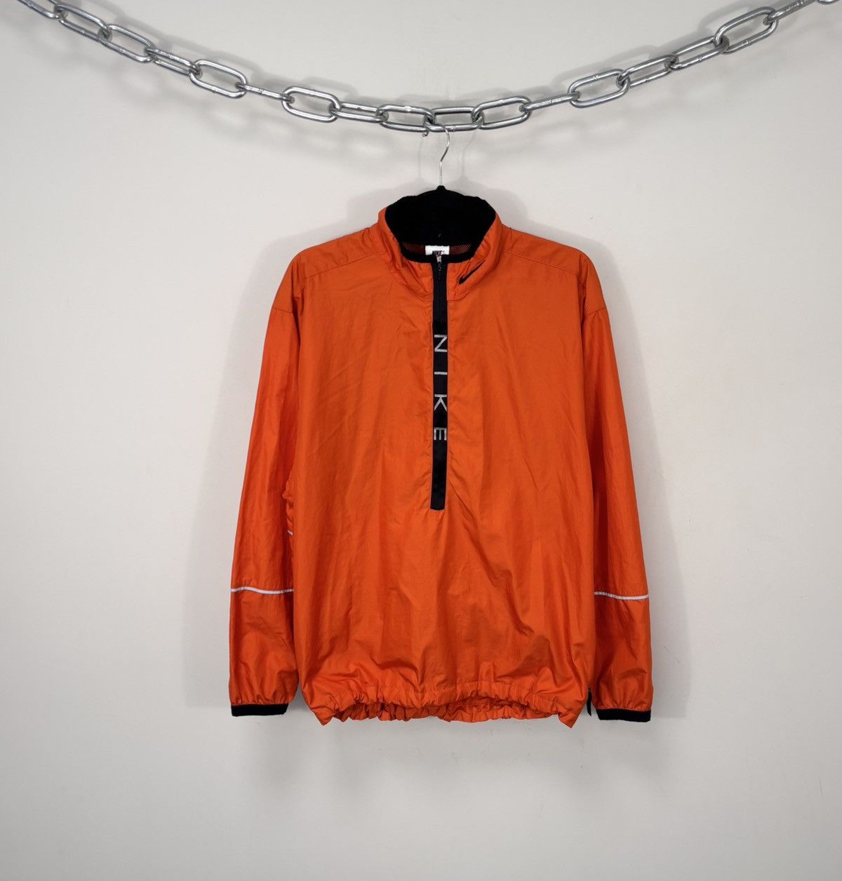 Nike Vintage 1990s Nike Y2K Orange Half Zip Windbreaker Jacket Size US M / EU 48-50 / 2 - 1 Thumbnail