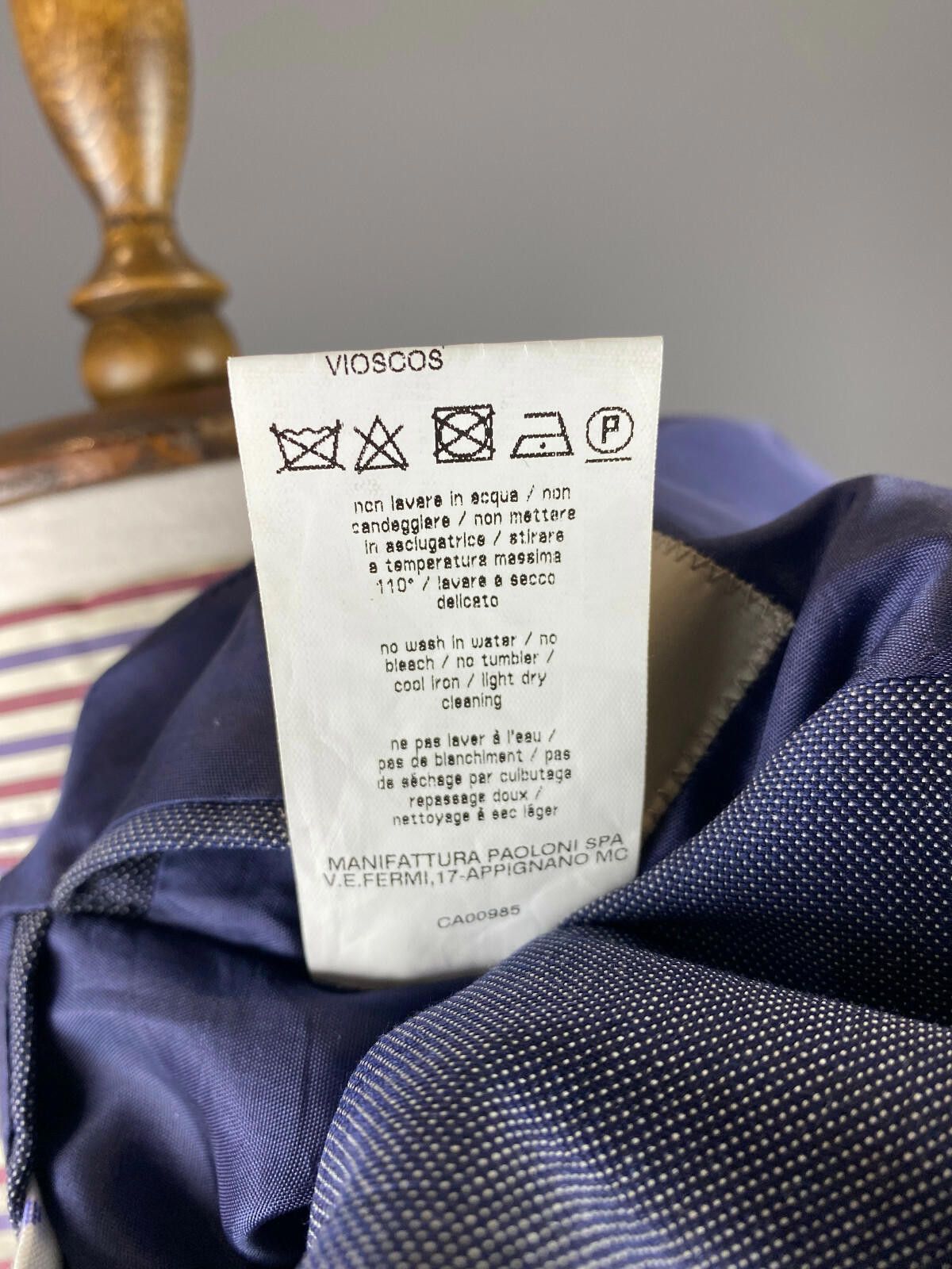 Paoloni Men Paoloni Blue Wool Two Button Sport Coat Balzer Size 50 Size 40R - 11 Thumbnail