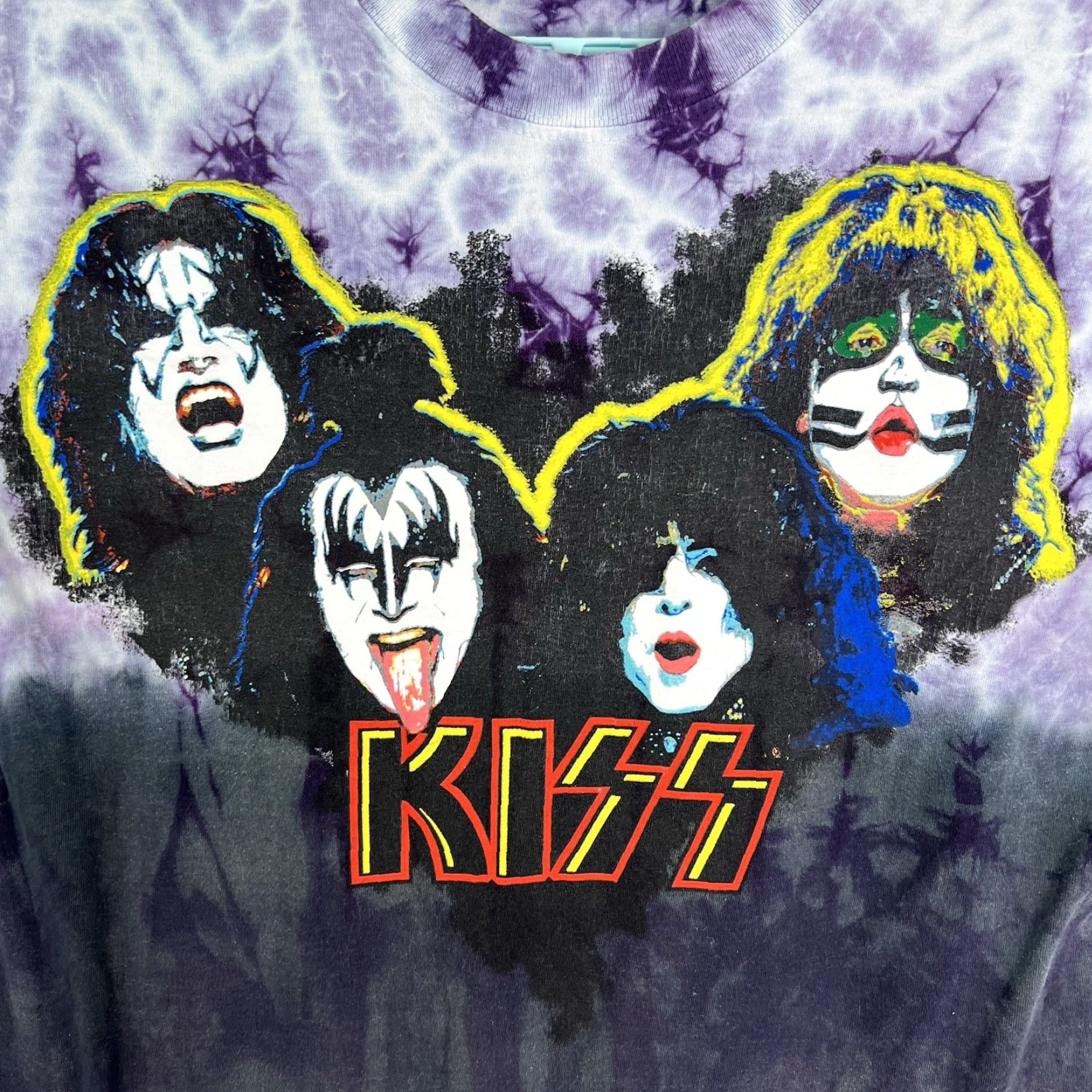 Liquid Blue VINTAGE Liquid Blue Kiss Band T-Shirt Mens L Crew Neck Purple Tie Dye Graphic 44in Chest Band Logo Shirt Size US L / EU 52-54 / 3 - 2 Thumbnail