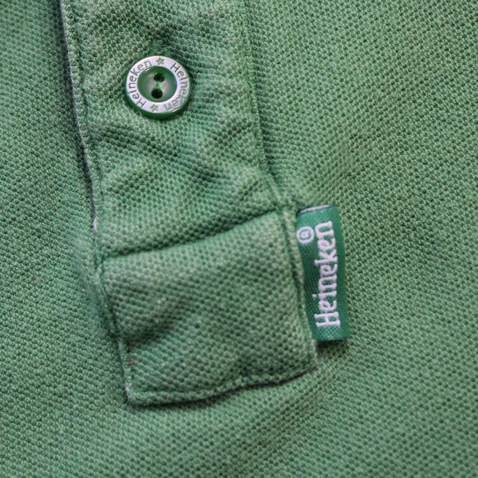 & Other Stories Y2K Green Heineken Beer Short Sleeve Collard Polo Shirt Size US L / EU 52-54 / 3 - 5 Thumbnail