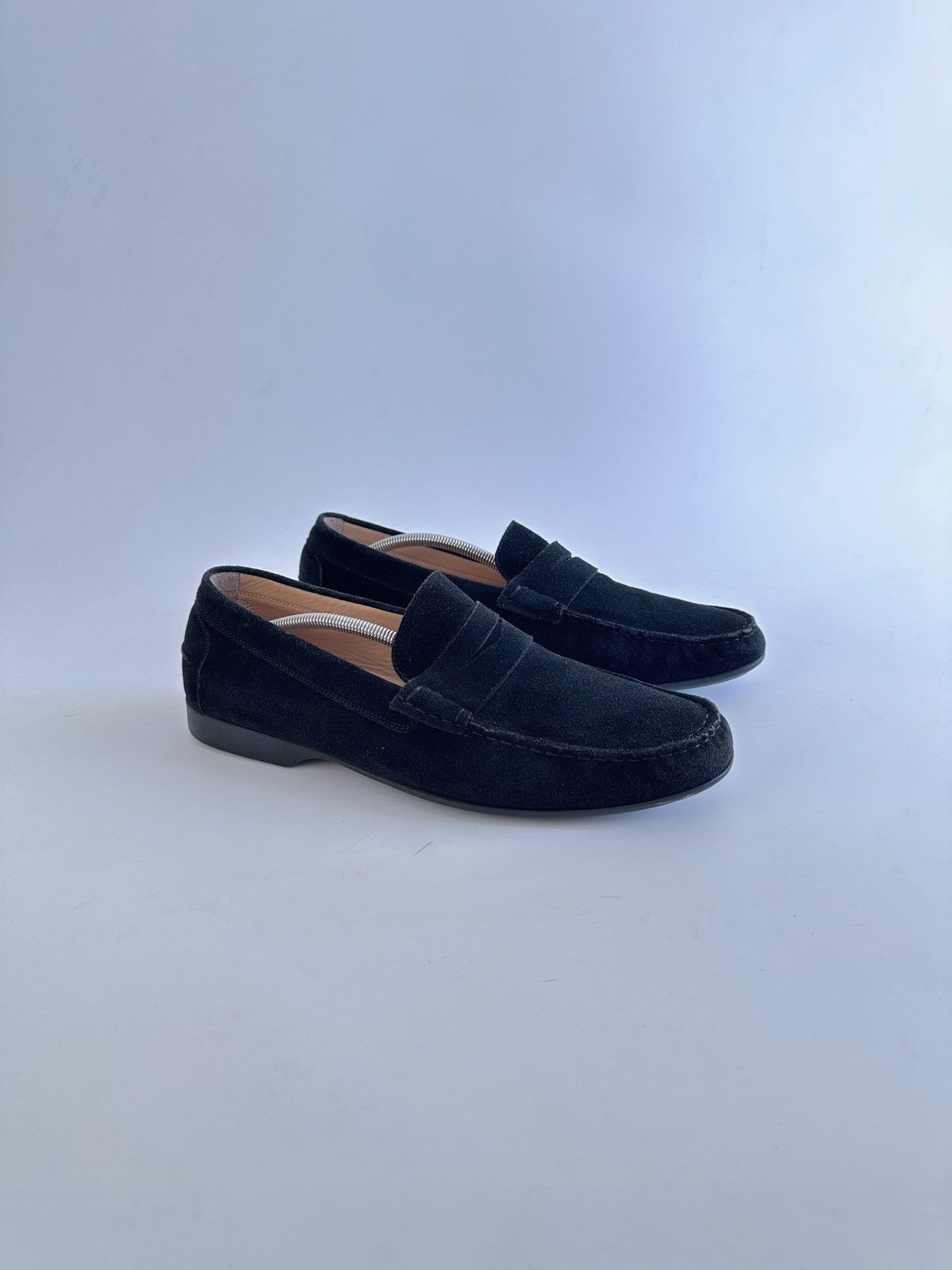 Crockett & Jones Genoa Black Suede Penny Loafers UK 8 US 9