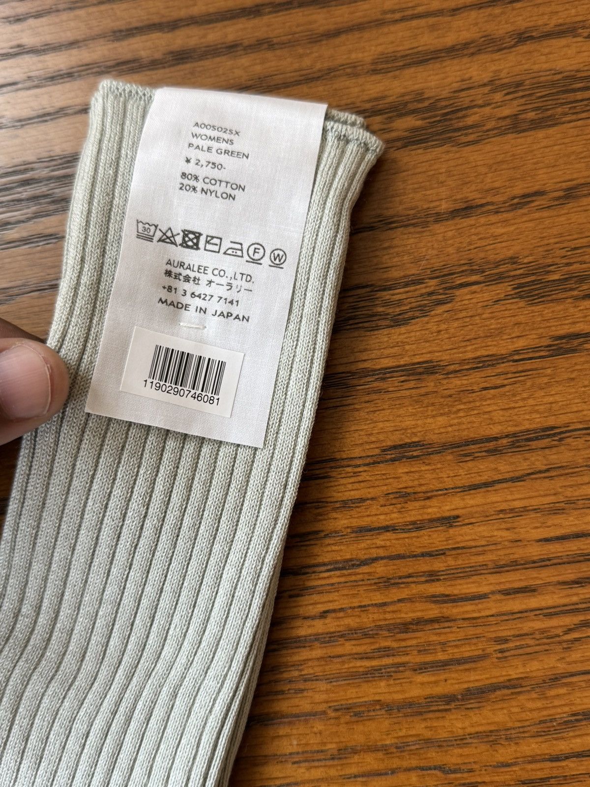 Auralee Auralee High Gauge Women’s Socks Green Size ONE SIZE - 2 Thumbnail