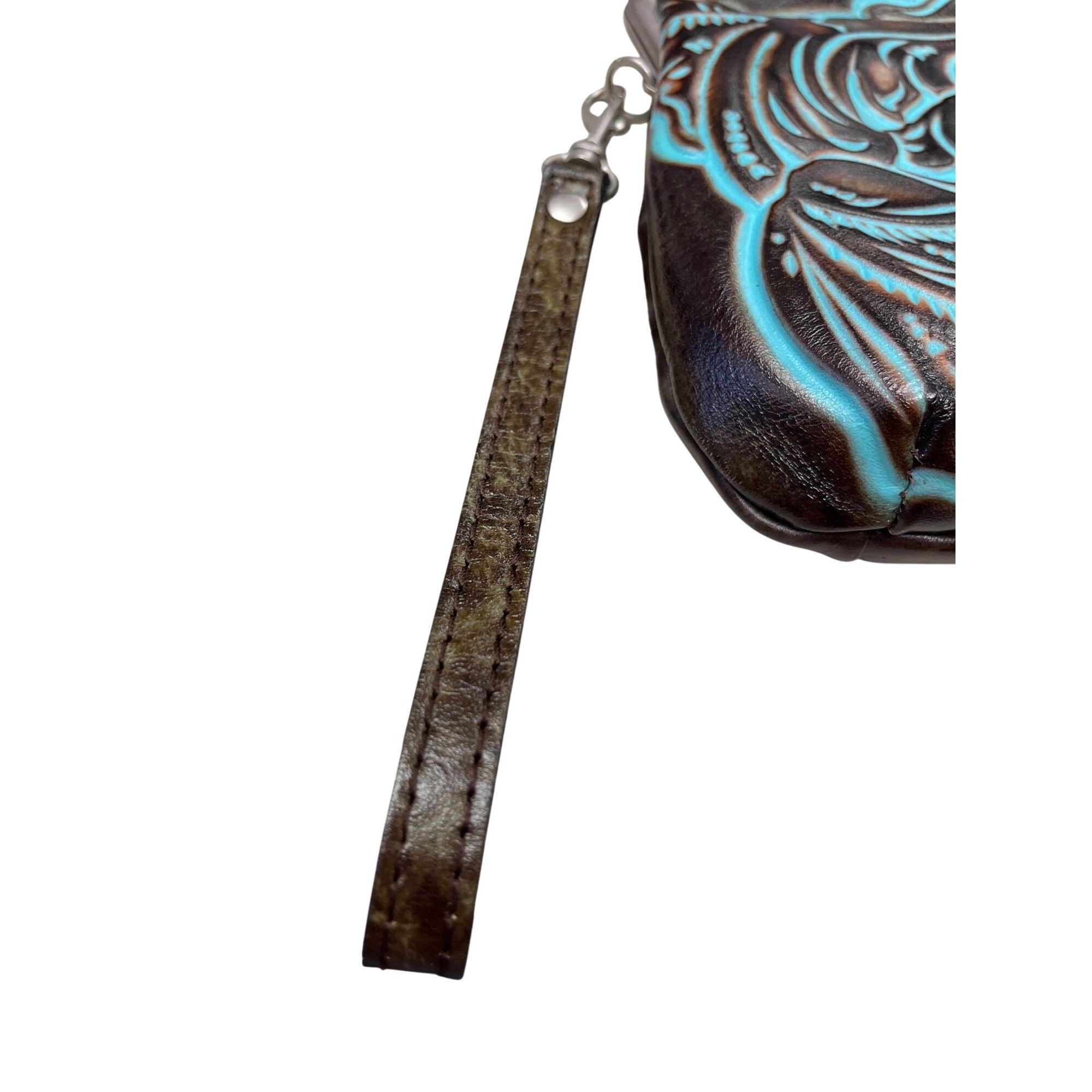 Patricia Nash Patricia Nash wms Savena turquoise black leather kisslock wr Size ONE SIZE - 2 Thumbnail