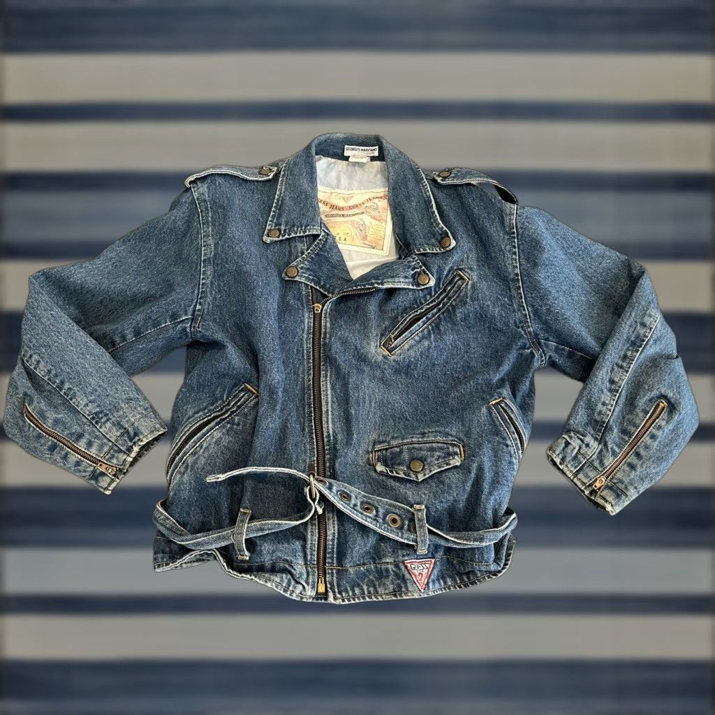 Guess VINTAGE GUESS Denim Jacket Georges Marciano Medium Made in USA Blue 10825 Men Jacket/ Jacket 1983 Size US M / EU 48-50 / 2 - 1 Thumbnail