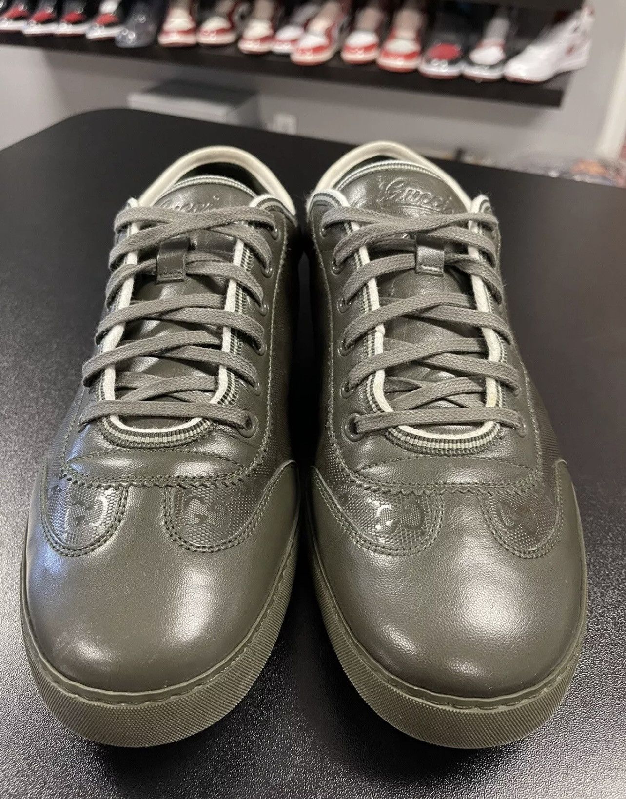 Gucci Size 9.5US/9G - Gucci GG Monogram Men's Sneakers Olive Green Size US 9.5 / EU 42-43 - 2 Thumbnail