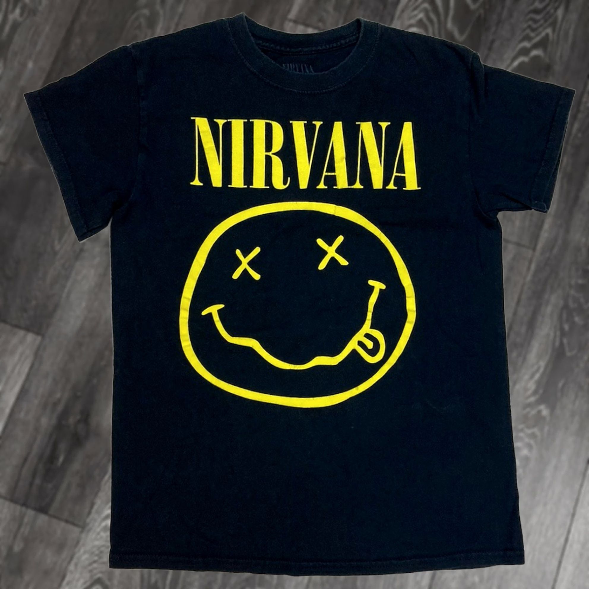 Logo 7 Nirvana T-Shirt Woman Small Black Short Sleeve Crew Neck Pullover Music Casual Size S / US 4 / IT 40 - 1 Thumbnail