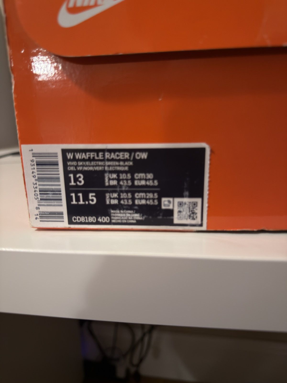 Nike × Off-White Off-White Waffle Racer ‘Vivid Sky’ Size US 11.5 / EU 44-45 - 2 Thumbnail