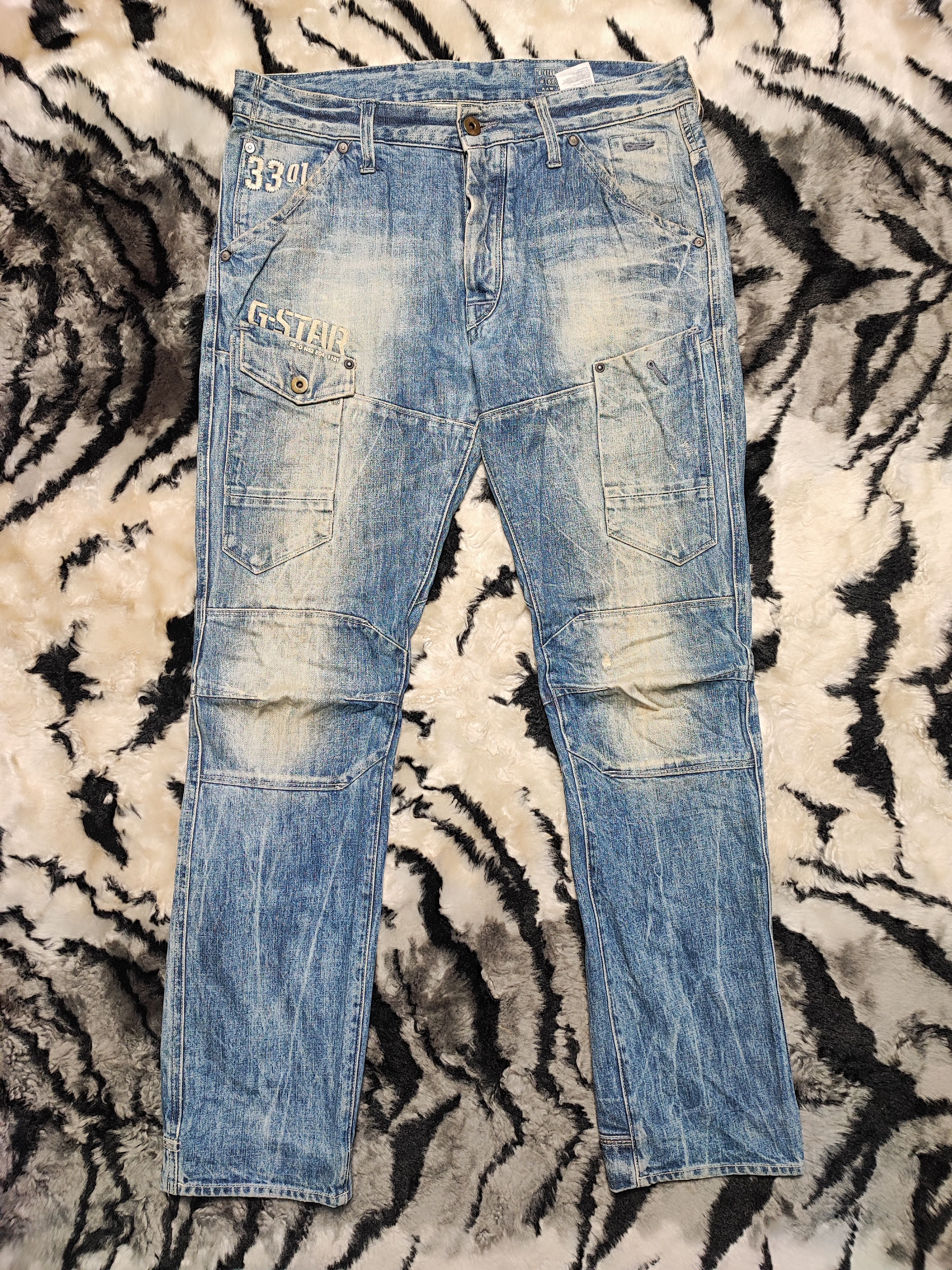 G-Star Distress Jeans by G Star Raw Cargo Biker 34x32 Size US 34 / EU 50 - 2 Thumbnail
