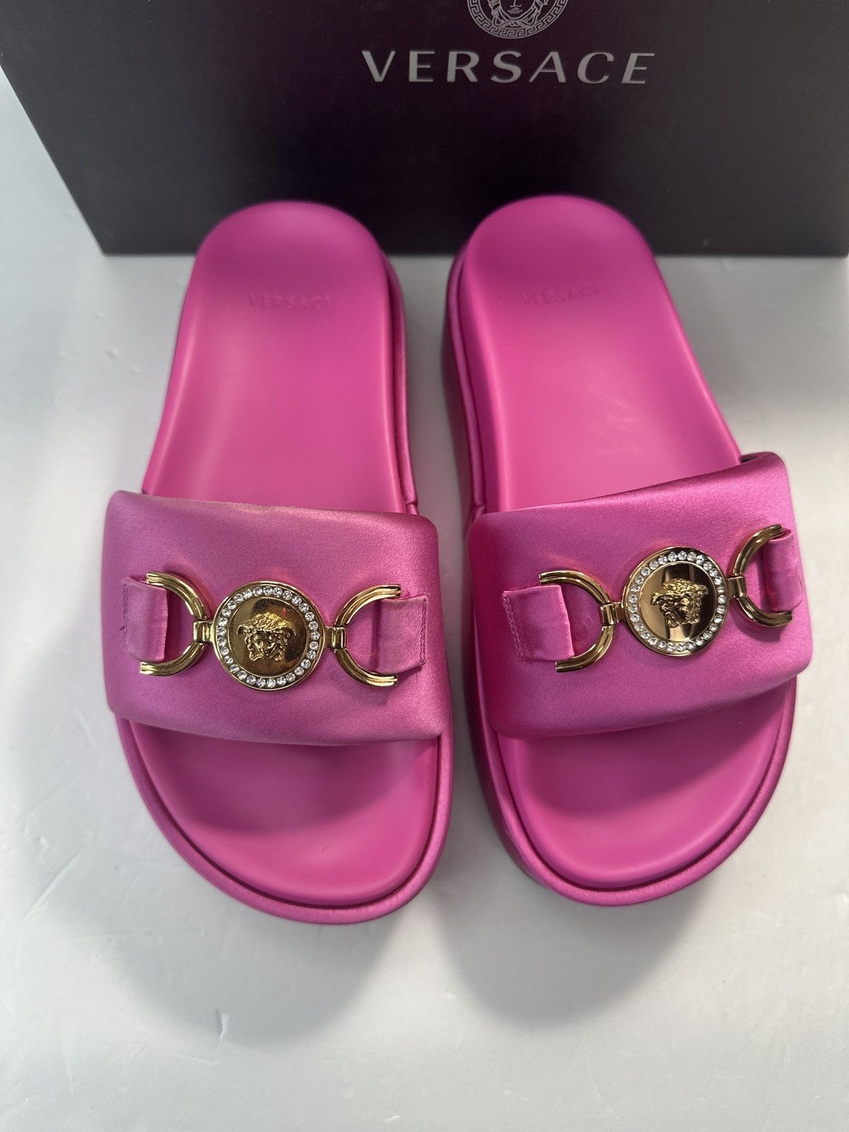 Versace Versace - Medusa Biggie satin platform sandals Size US 6 / IT 36 - 12 Thumbnail