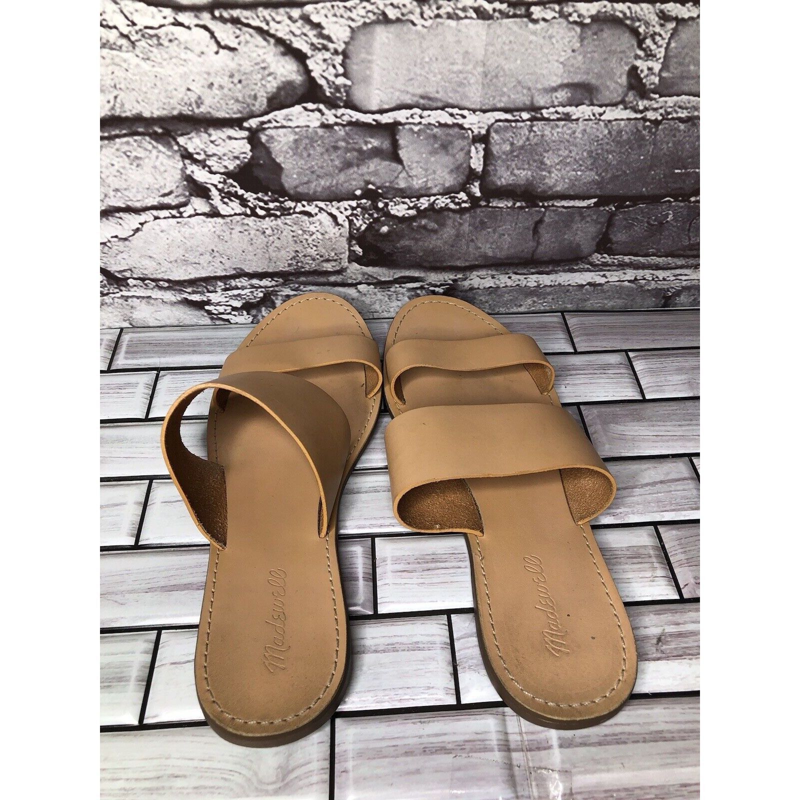 Madewell Madewell Tan Brown Double Strap Slides Flats Casual Sandals Size US 10 / IT 40 - 5 Thumbnail