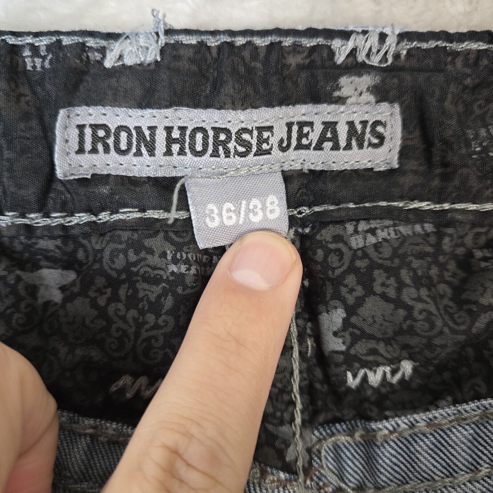 Other Iron Horse Jeans Mens Blue Denim Jeans 36x38 Barbwire Pocket Size US 36 / EU 52 - 5 Thumbnail